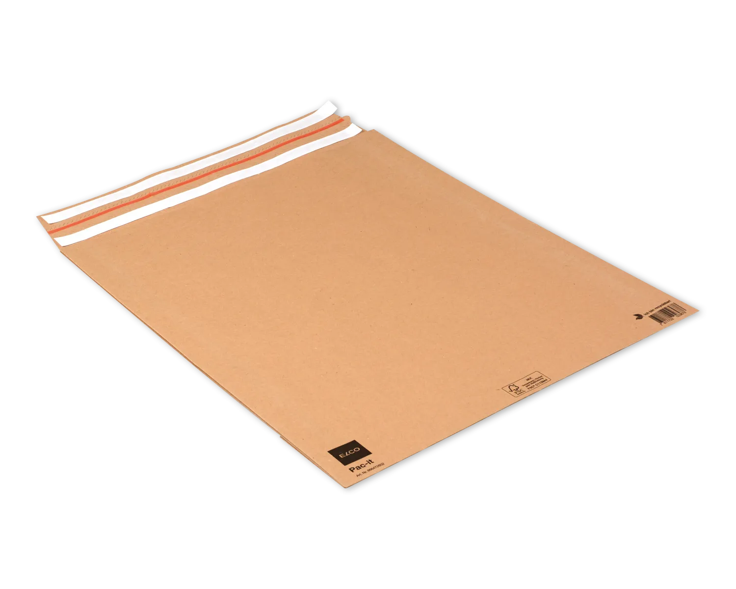 Sachets d'exp&eacute;dition en papier fond de pointe, ELCO , 450 x 545 x 80 mm, Double fermeture auto-adh&eacute;sive, 135g/m2, brun