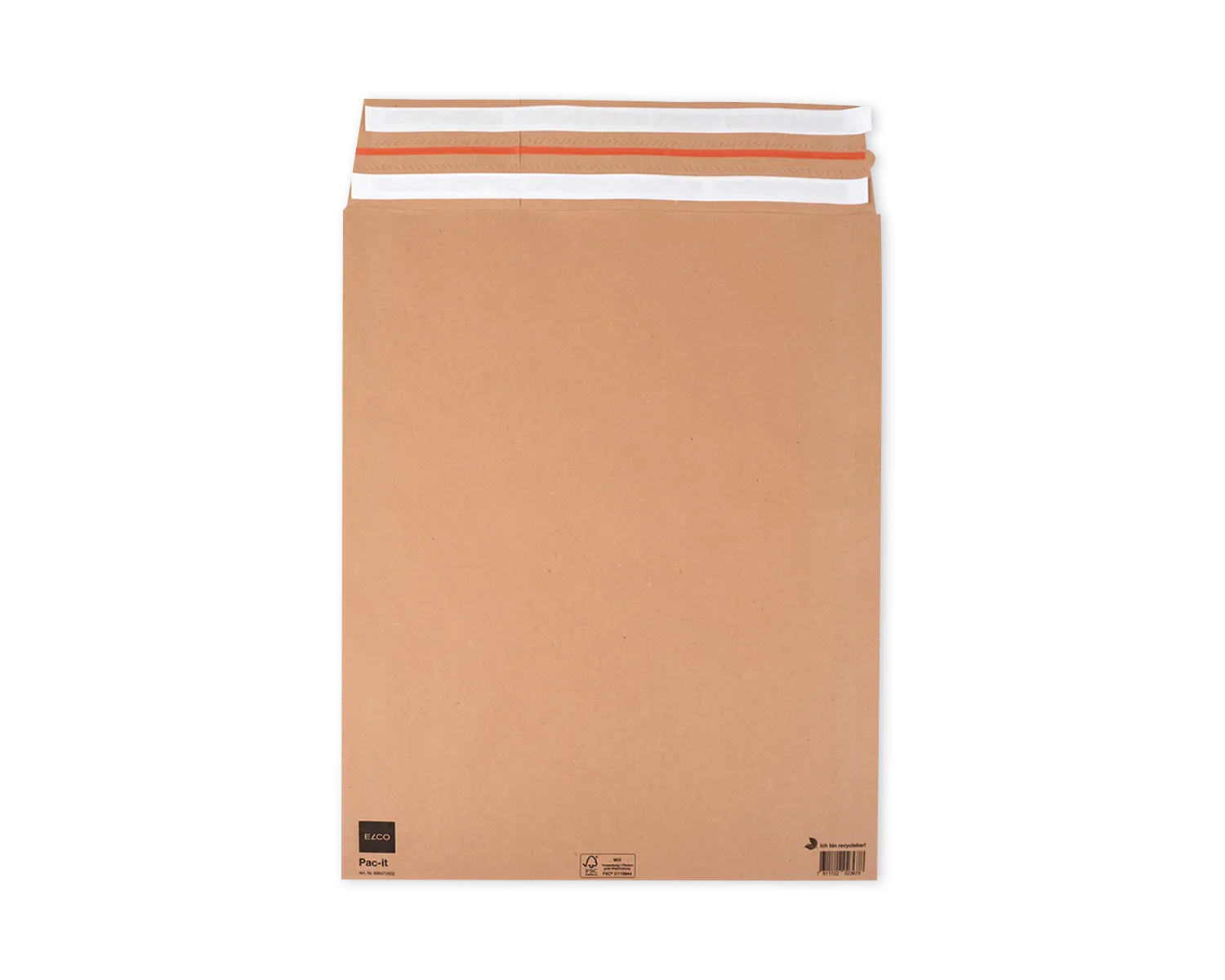 Sachets d'expédition en papier fond de pointe, ELCO , 450 x 545 x 80 mm, Double fermeture auto-adhésive, 135g/m2, brun