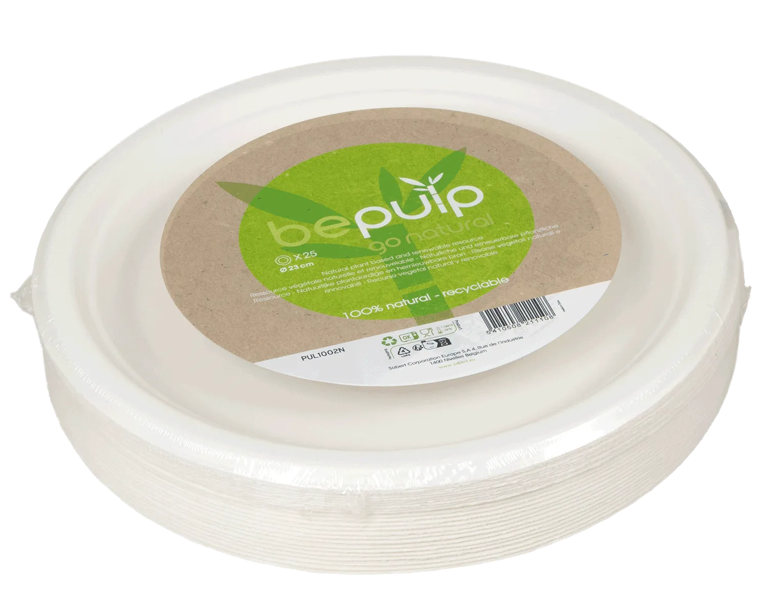 Bio Teller kompostierbar, rund &oslash;23 cm - 25er Pack