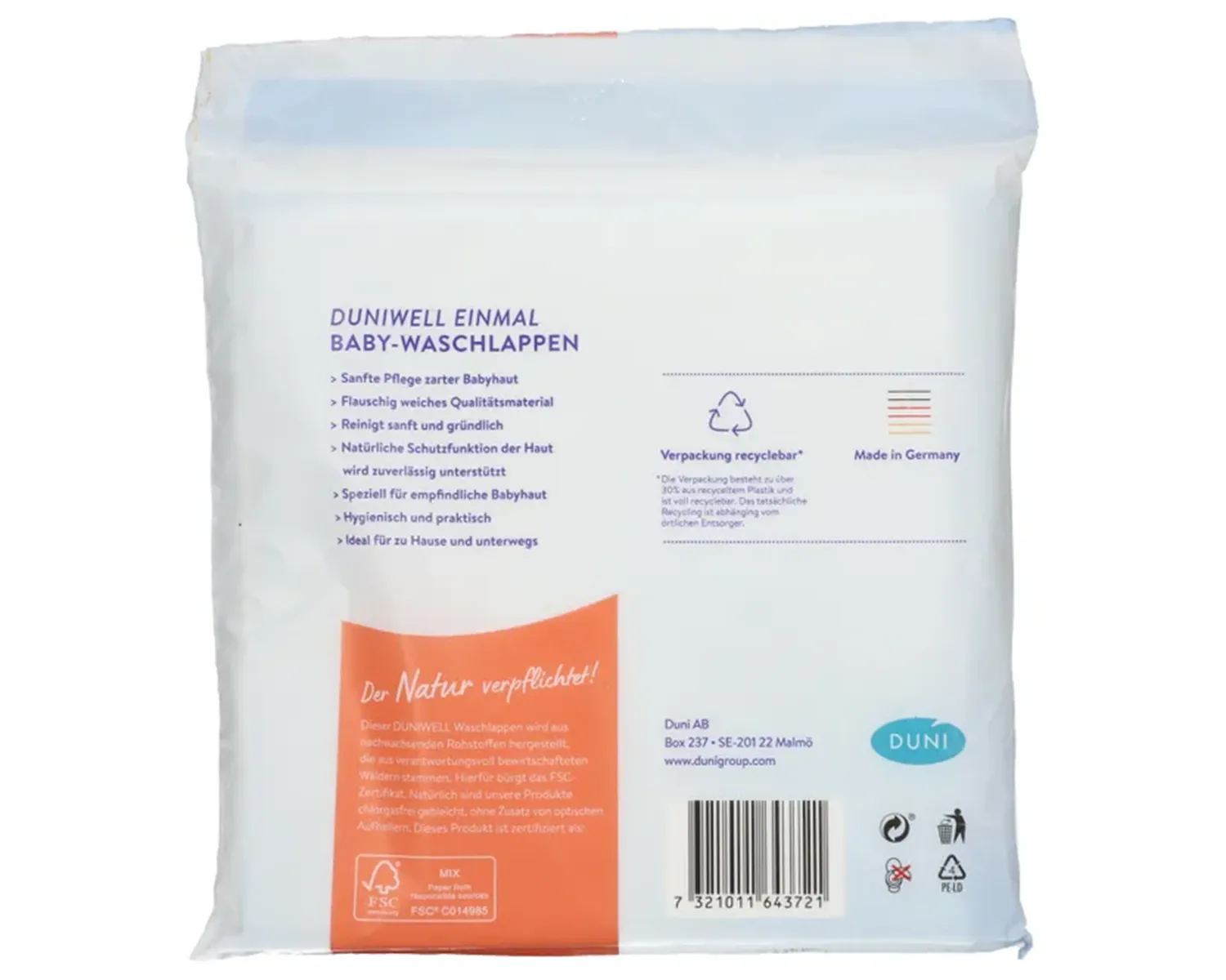 Baby-Waschlappen 20 x 20 cm - 40er Pack