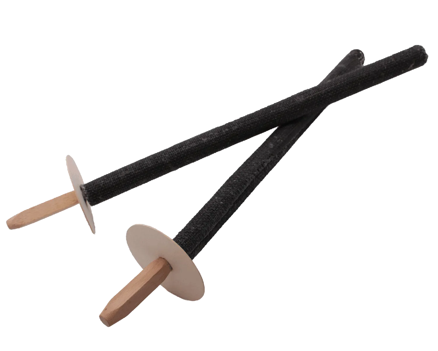 Tuchfackeln mit Holzstiel 50cm - 2er Pack