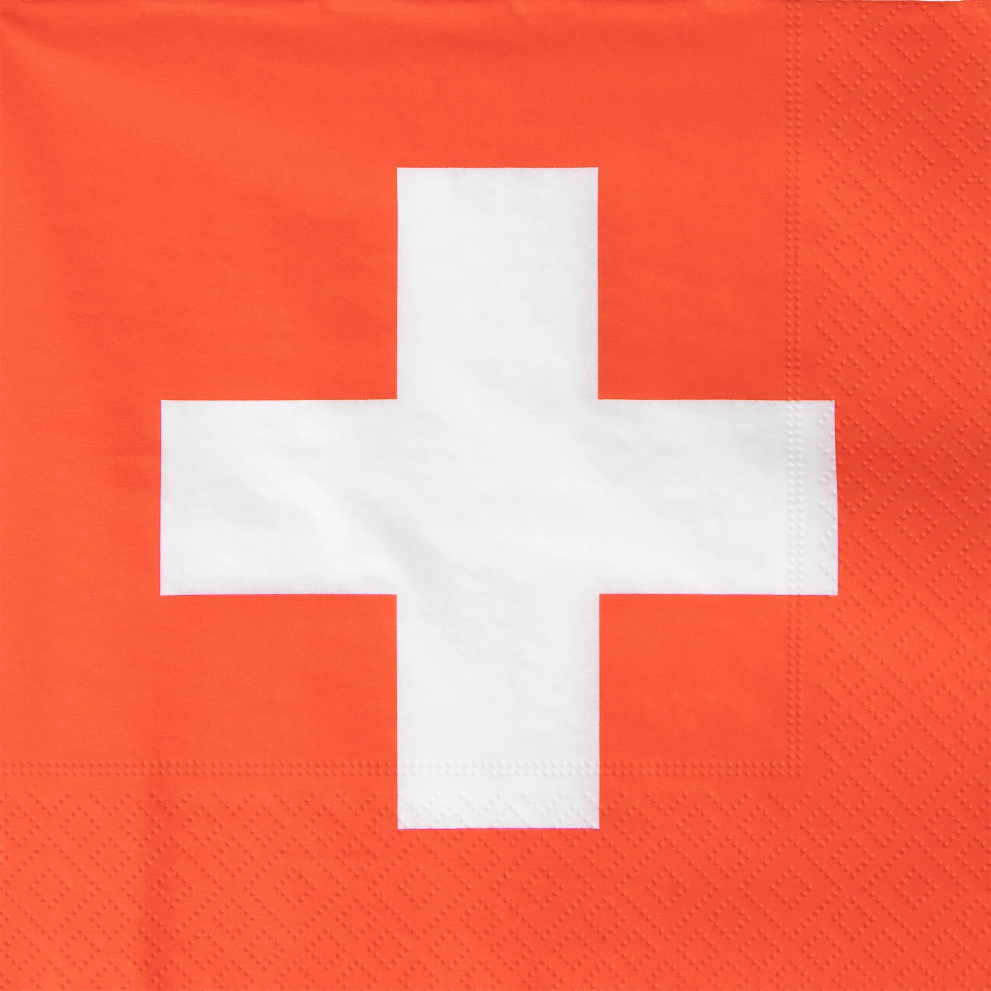 Serviette imprim&eacute;e, 33 x 33 cm, croix suisse