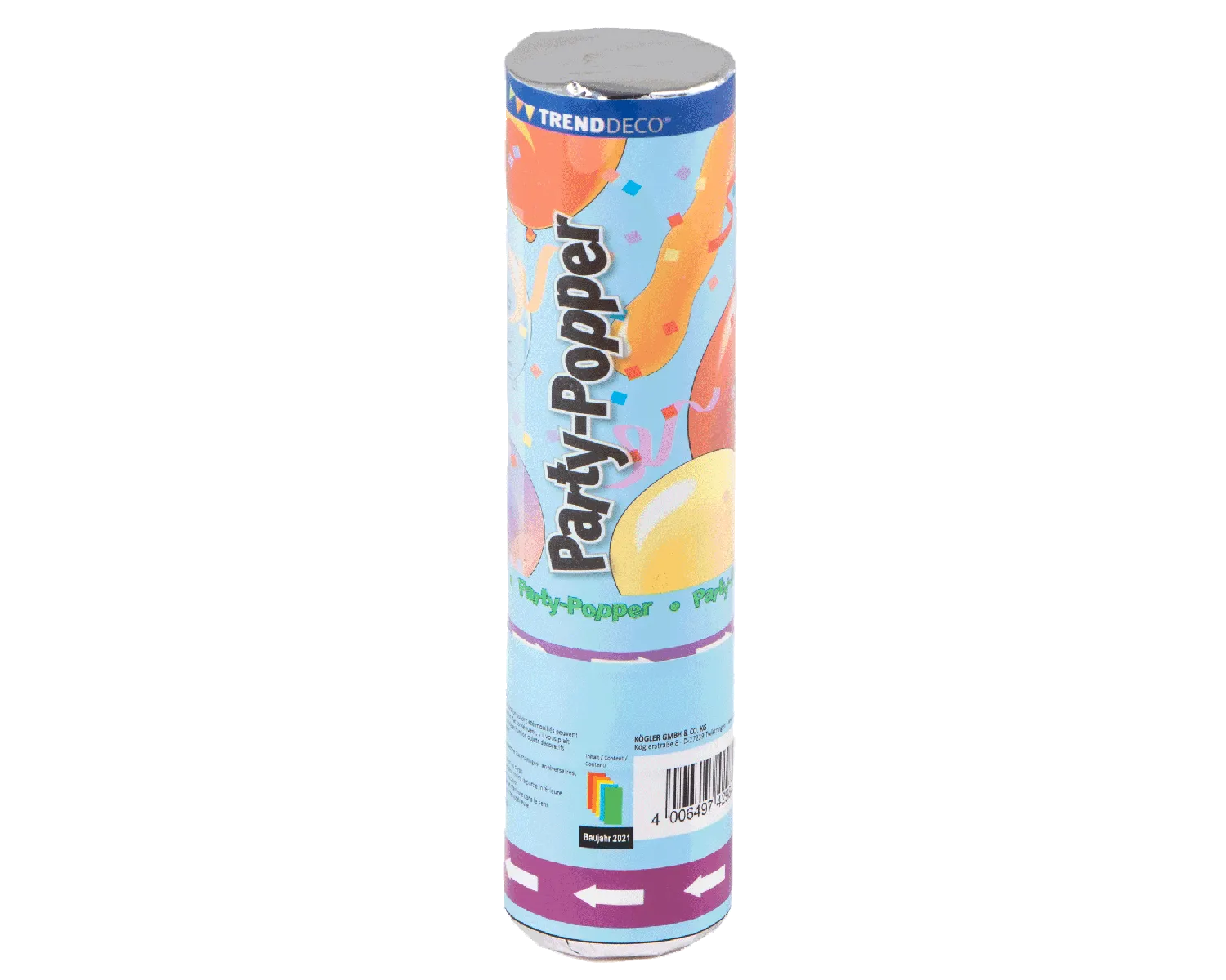 Konfetti-Kanone 20cm, bunt
