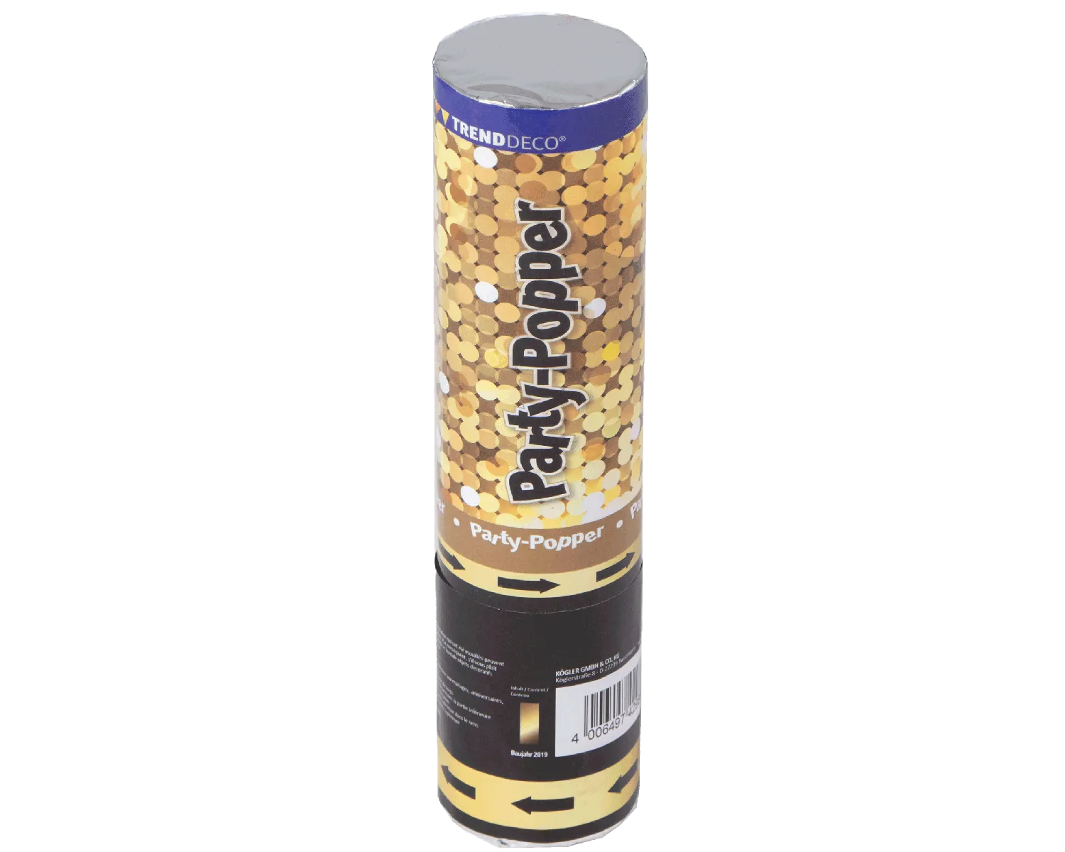Konfetti-Kanone 20cm, gold