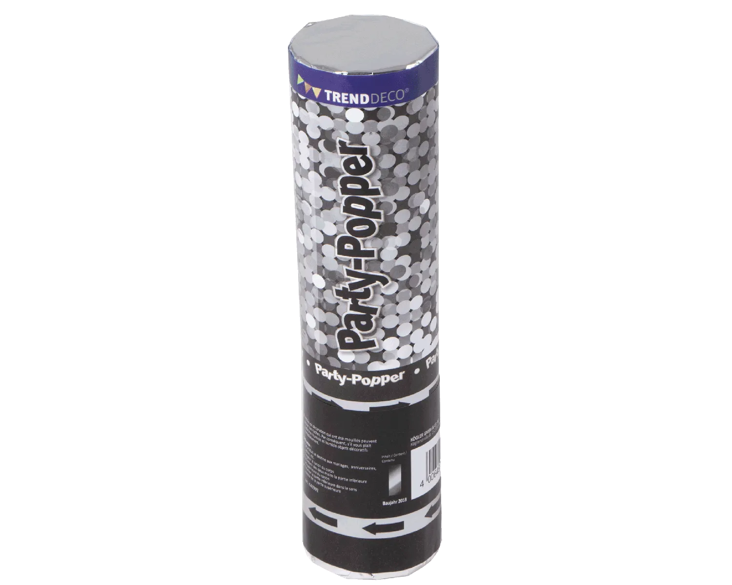 Konfetti-Kanone 20cm, silber