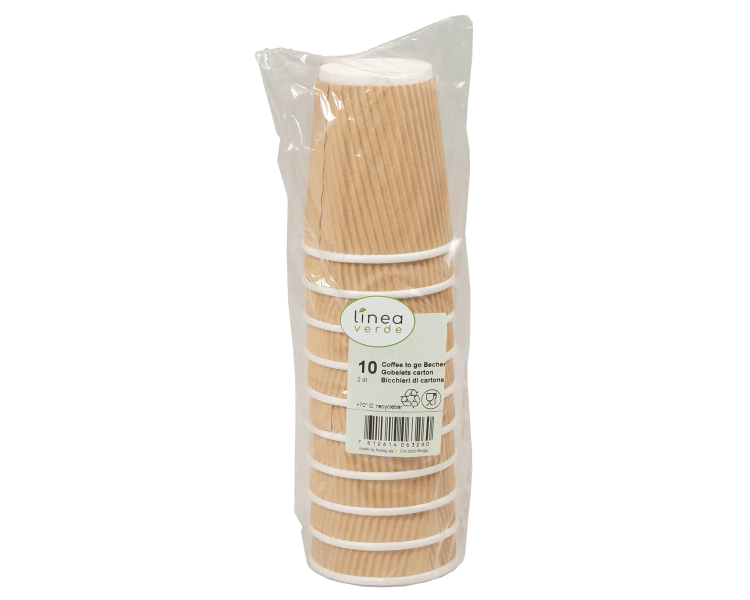 Coffee to go Becher, doppelwandig 2 dl - 10er Pack