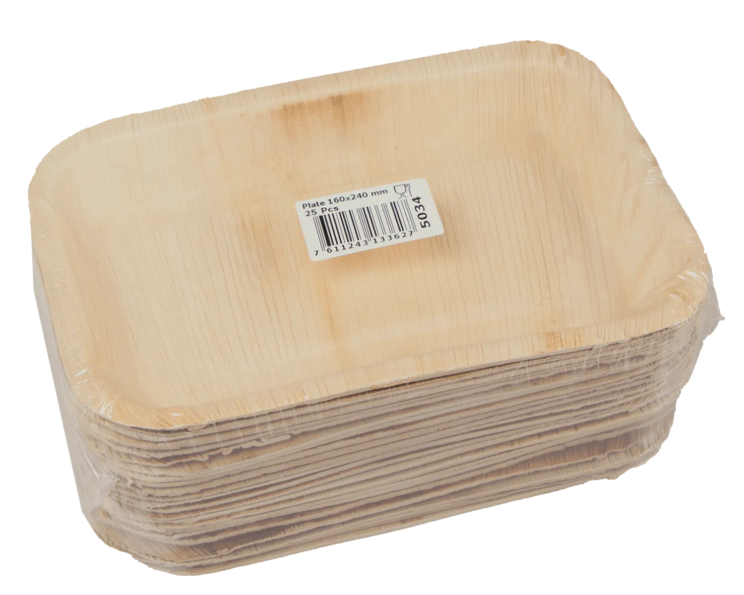 Assiette en feuille de palme, rectangulaire 16 x 24 cm