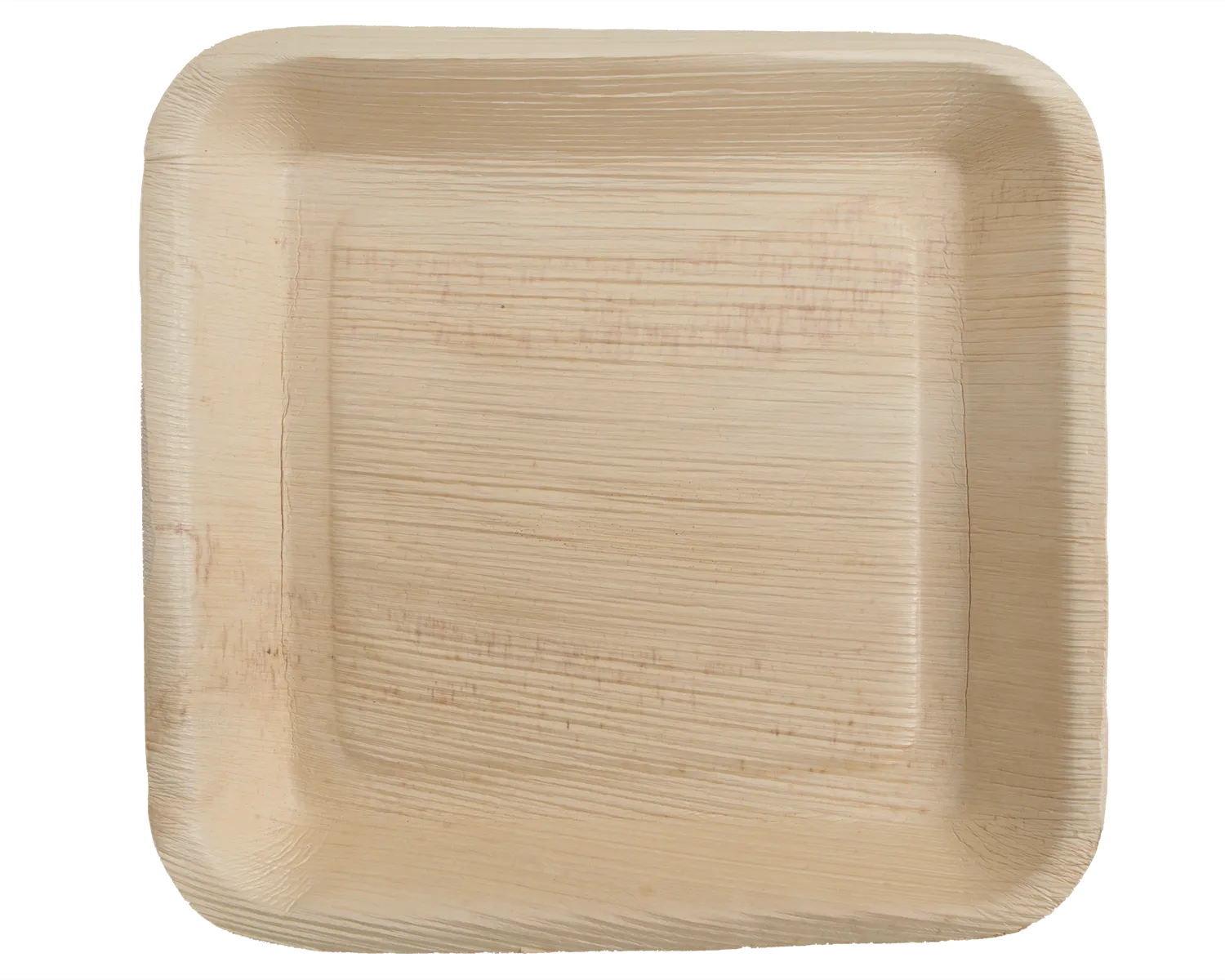 Assiette en feuille de palme, carr&eacute;e 24 x 24 cm