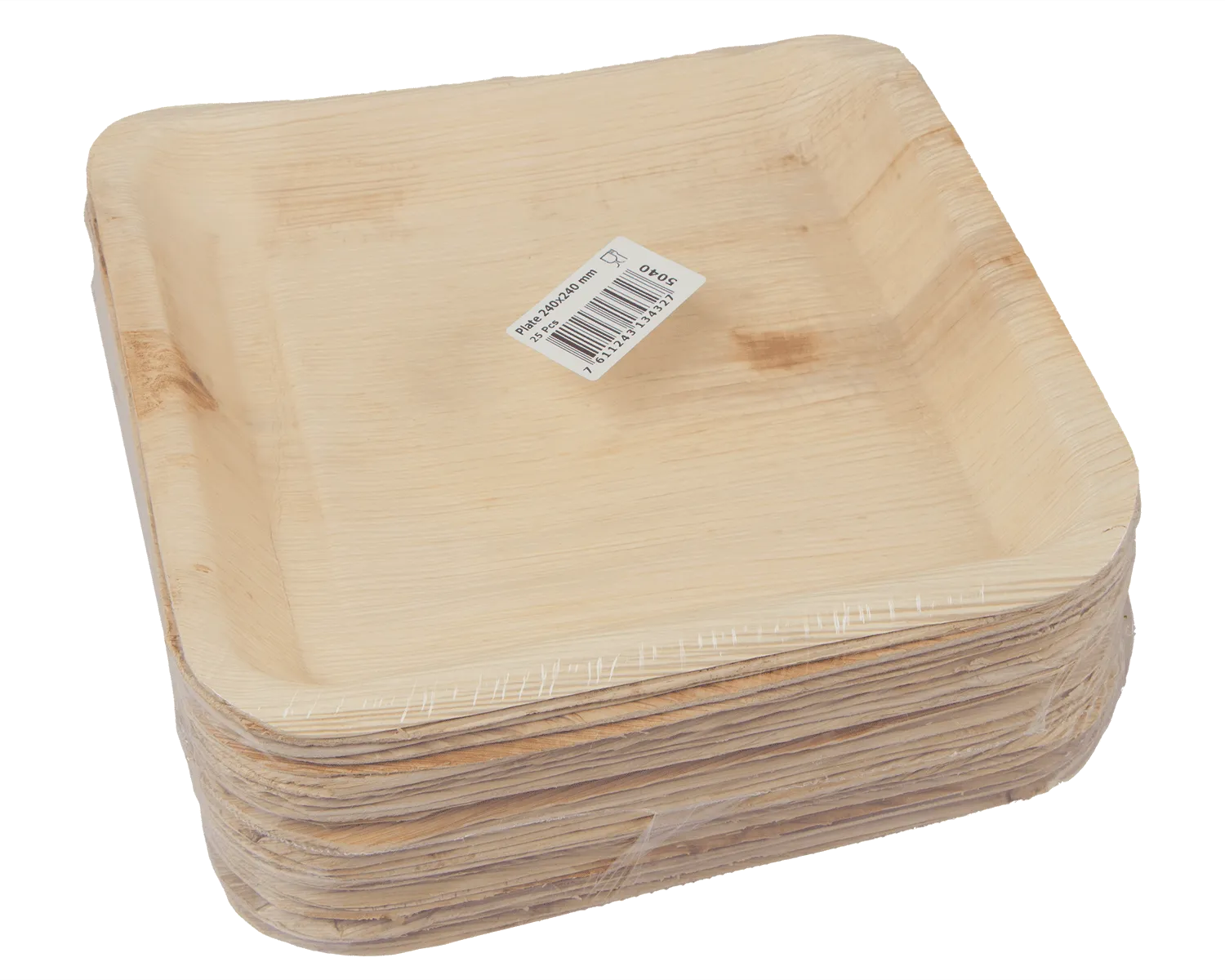 Teller aus Palmblatt, quadratisch 24x24cm - 25er Pack