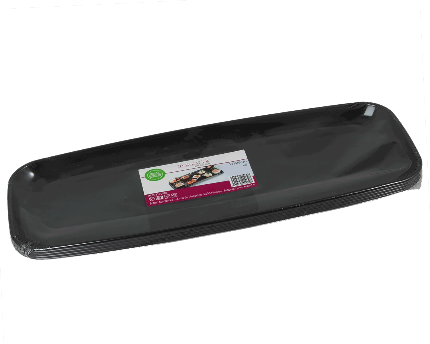 Fingerfood-Platte 17x45cm - 5er Pack