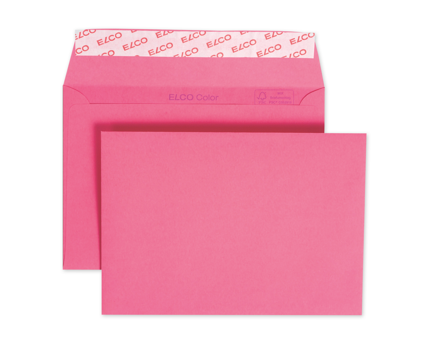 Image of Couvert, ELCO Color, C6, ohne Fenster, Haftklebeverschluss, 100g/m2, eosinrot