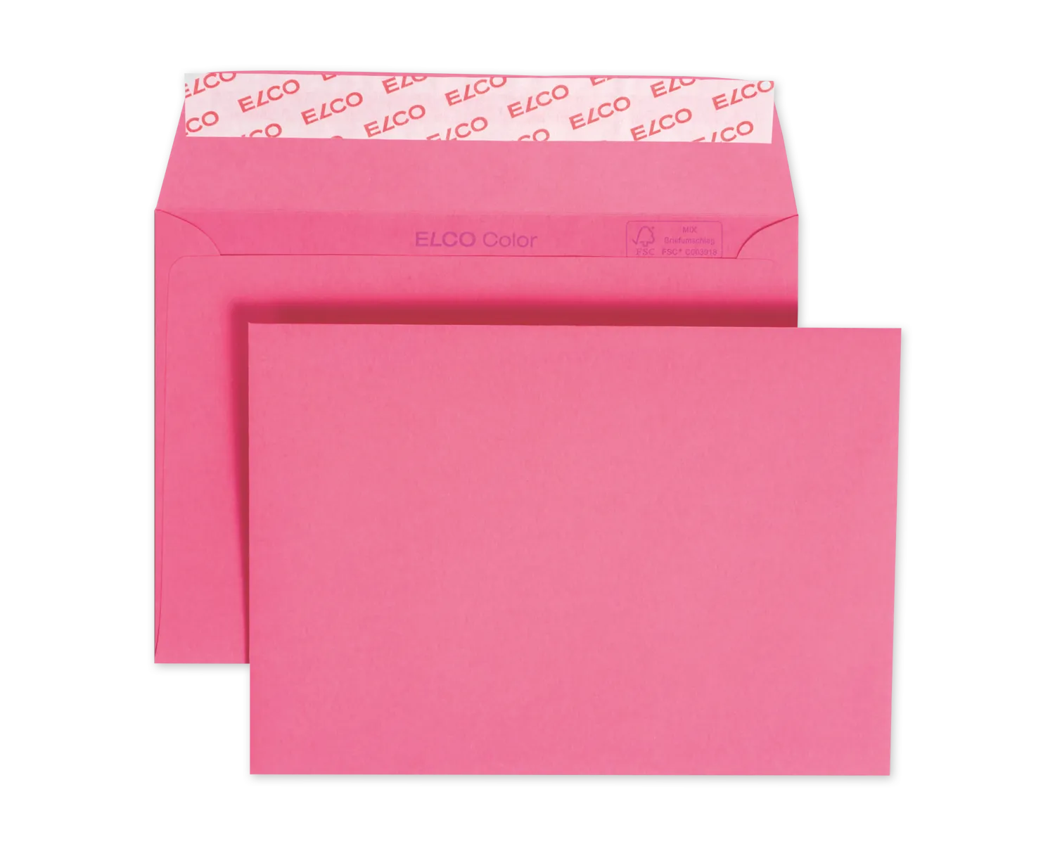 Couvert, ELCO Color, C6, ohne Fenster, Haftklebeverschluss, 100g/m2, eosinrot