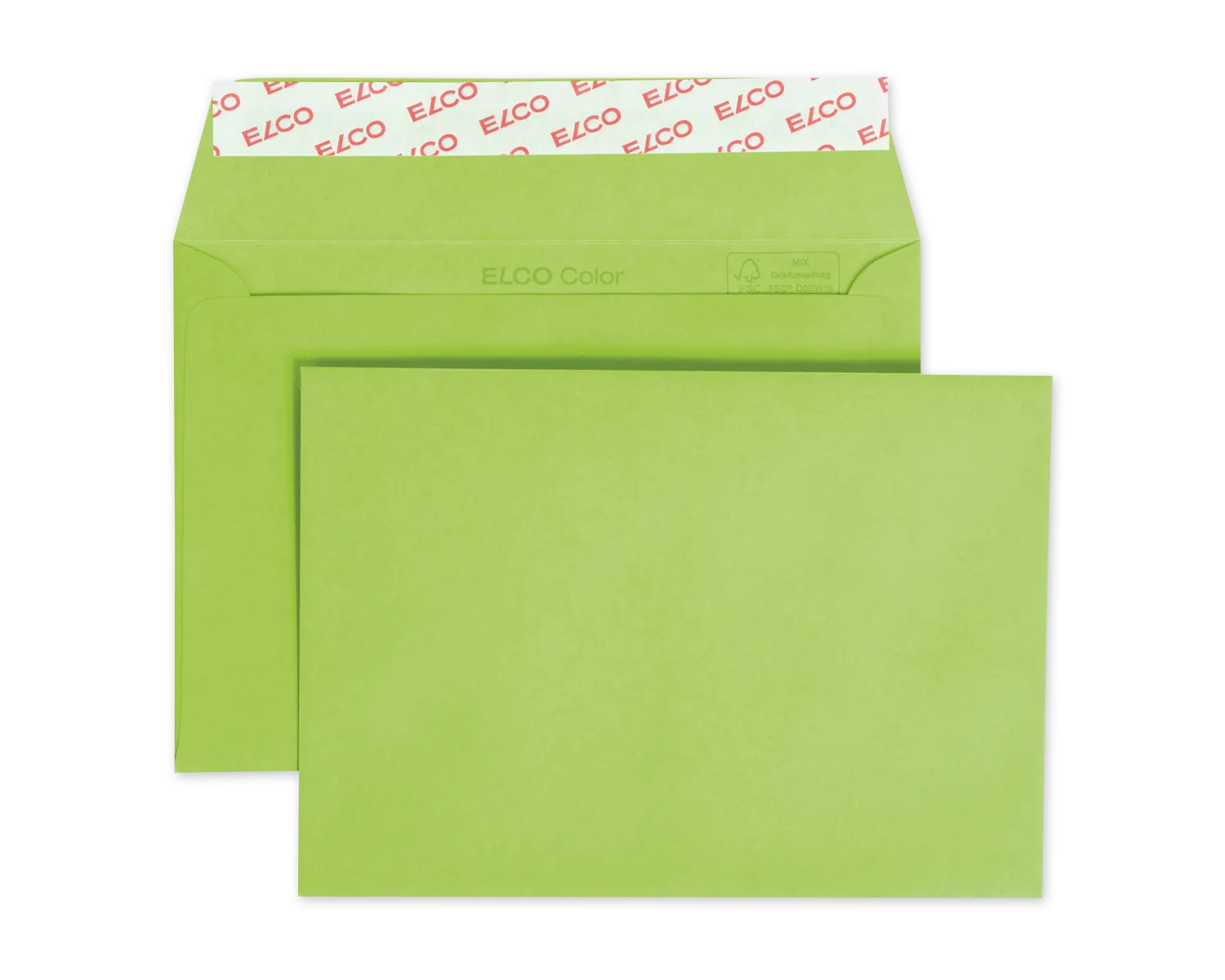 Couvert, ELCO Color, C6, ohne Fenster, Haftklebeverschluss, 100g/m2, intensivgr&uuml;n