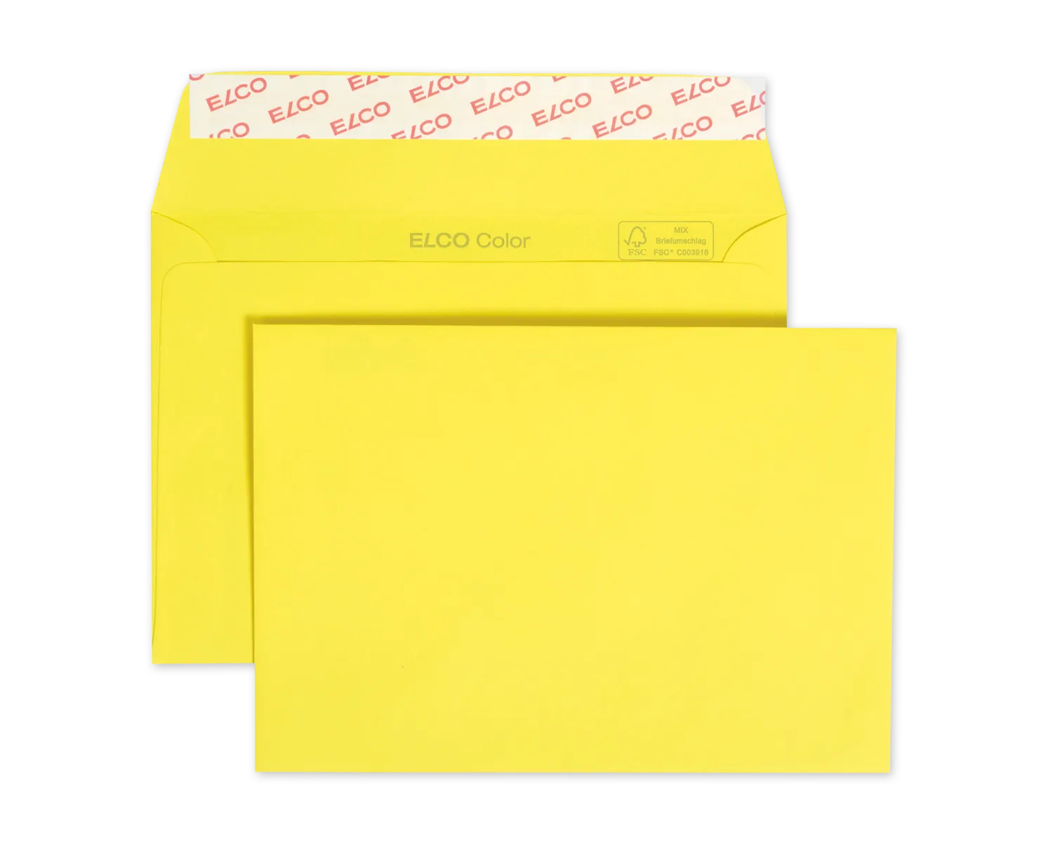 Couvert, ELCO Color, C6, ohne Fenster, Haftklebeverschluss, 100g/m2, intensivgelb
