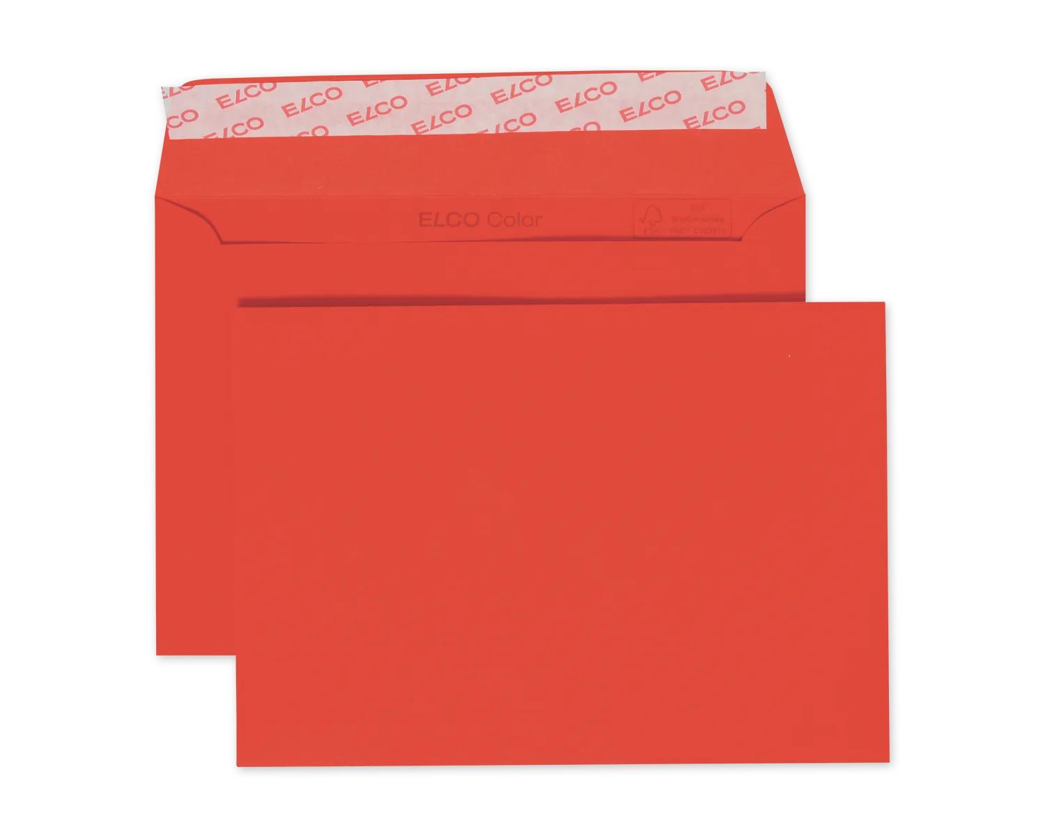 Enveloppe, ELCO Color, C6, Sans fen&ecirc;tre, Fermeture auto-adh&eacute;sive, 100g/m2, rouge intense
