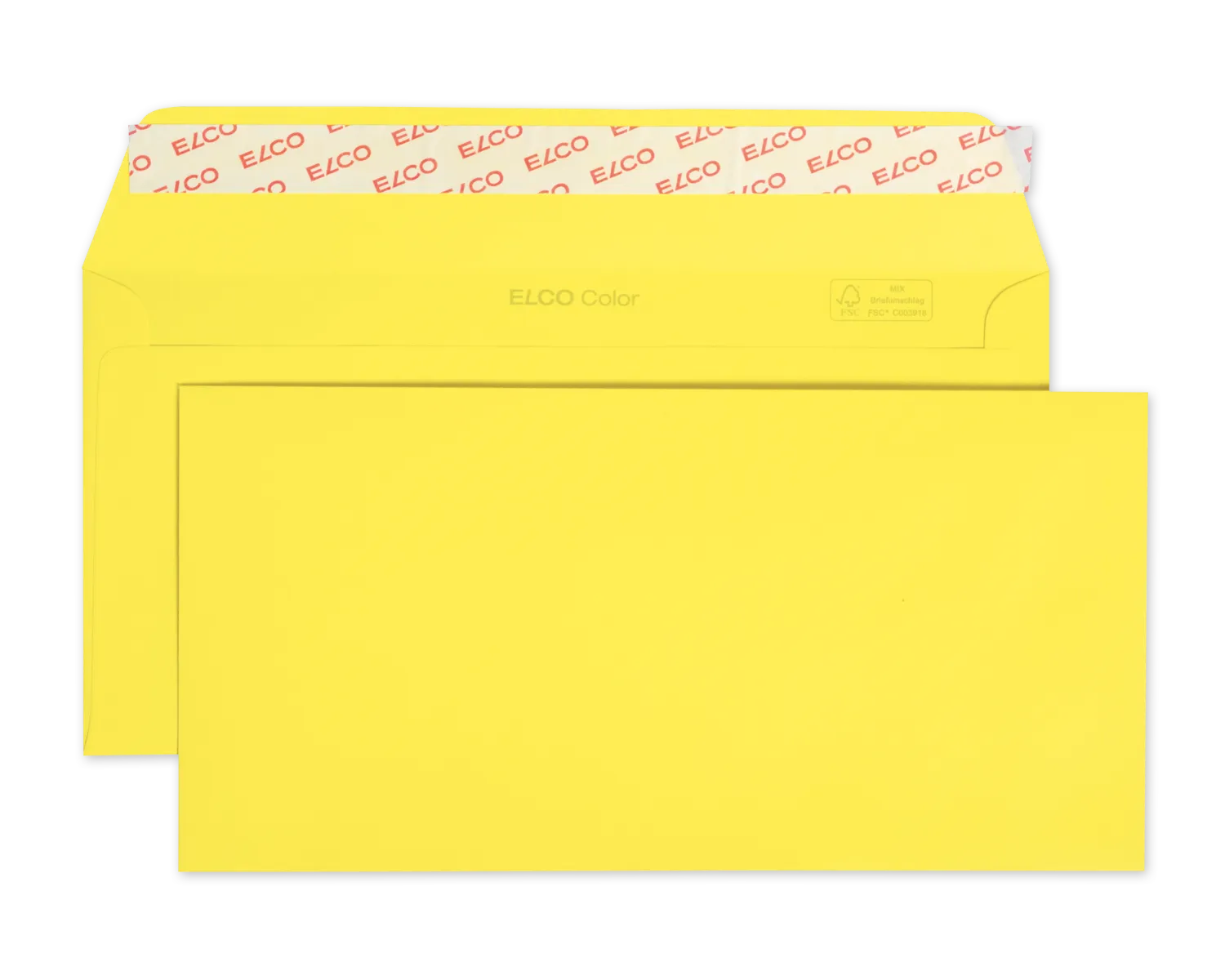 Enveloppe, ELCO Color, C5/6, Sans fen&ecirc;tre, Fermeture auto-adh&eacute;sive, 100g/m2, jaune intense