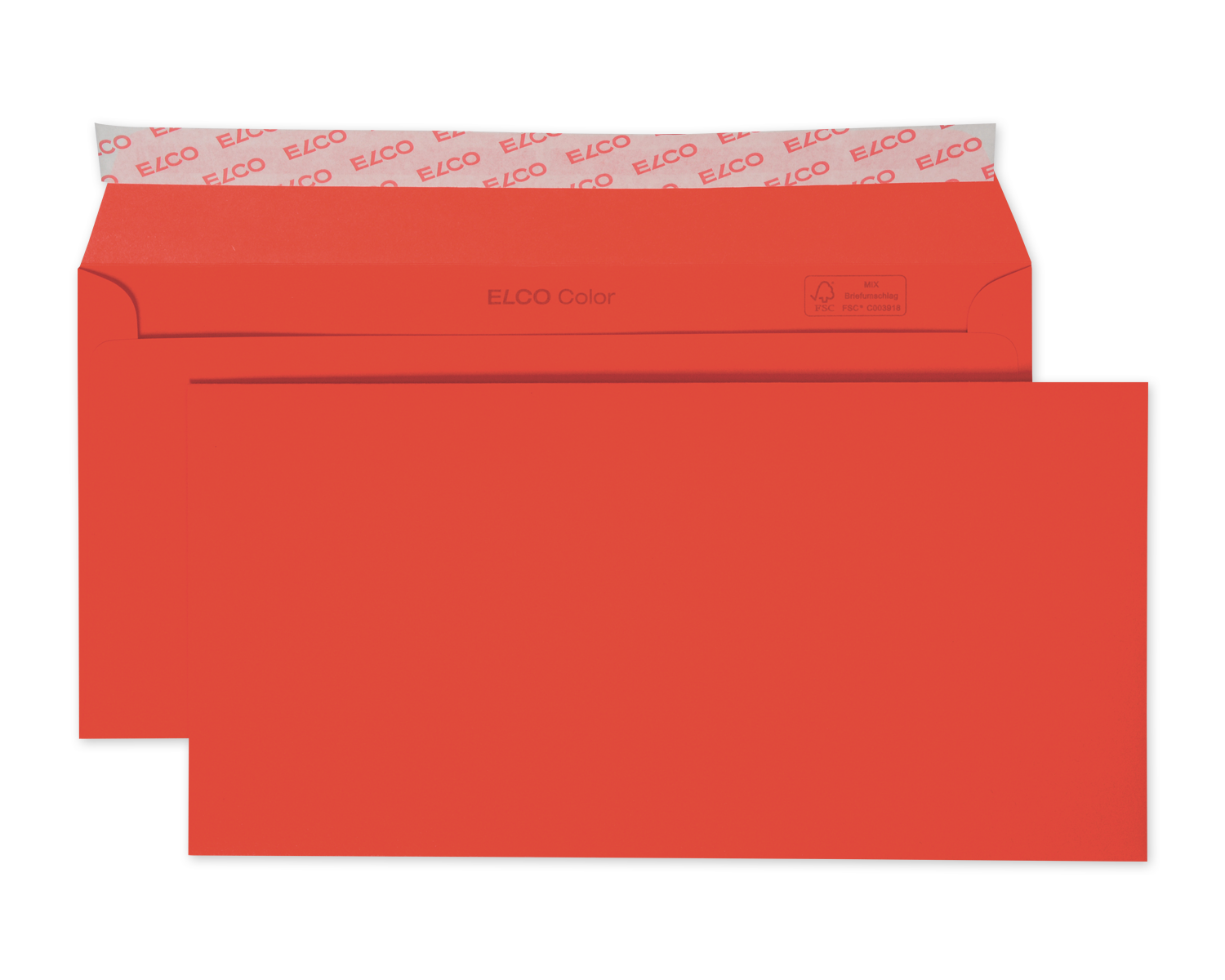 Image of Couvert, ELCO Color, C5/6, ohne Fenster, Haftklebeverschluss, 100g/m2, intensivrot