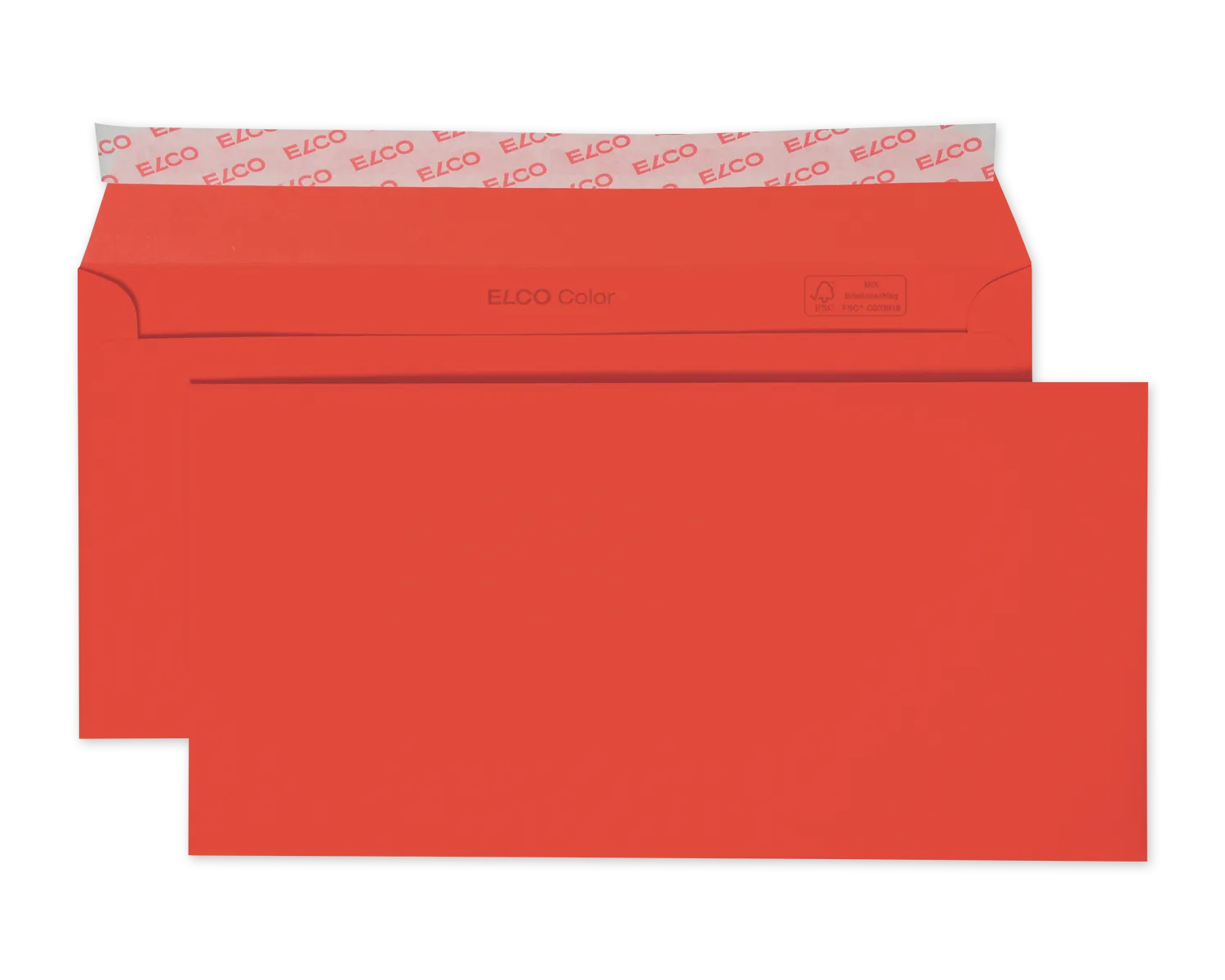 Enveloppe, ELCO Color, C5/6, Sans fen&ecirc;tre, Fermeture auto-adh&eacute;sive, 100g/m2, rouge intense