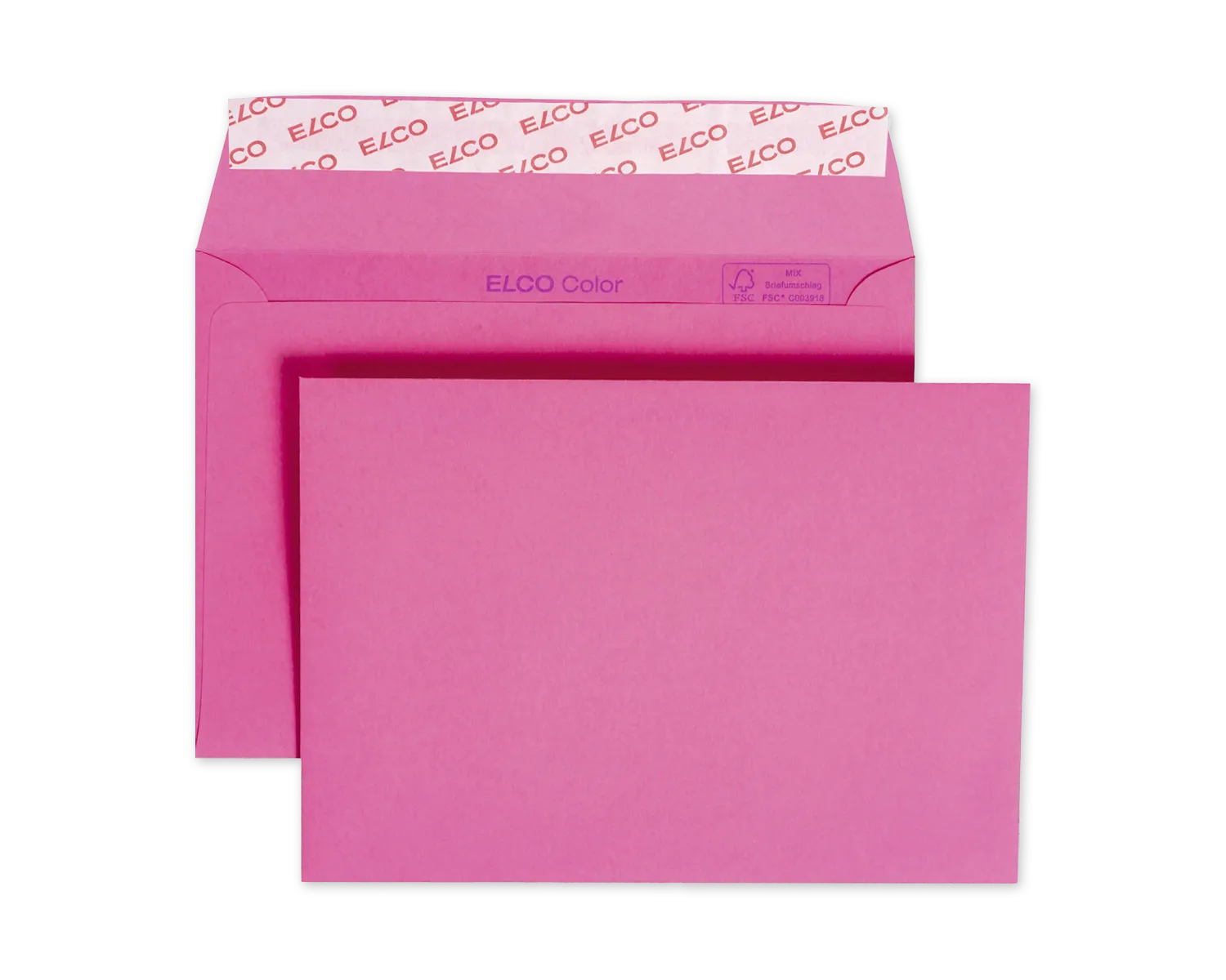 Couvert, ELCO Color, C6, ohne Fenster, Haftklebeverschluss, 120g/m2, eosinrot