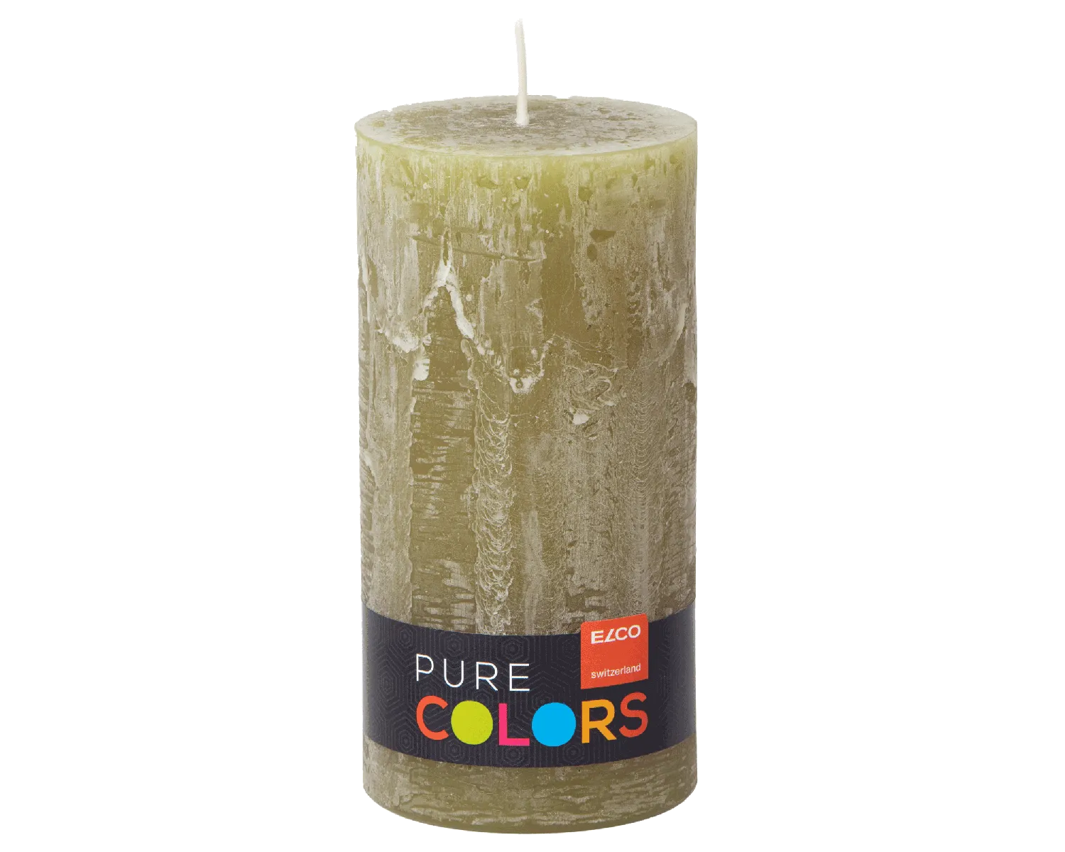 Stumpenkerze Rustic 14 x 7 cm, diverse Farben