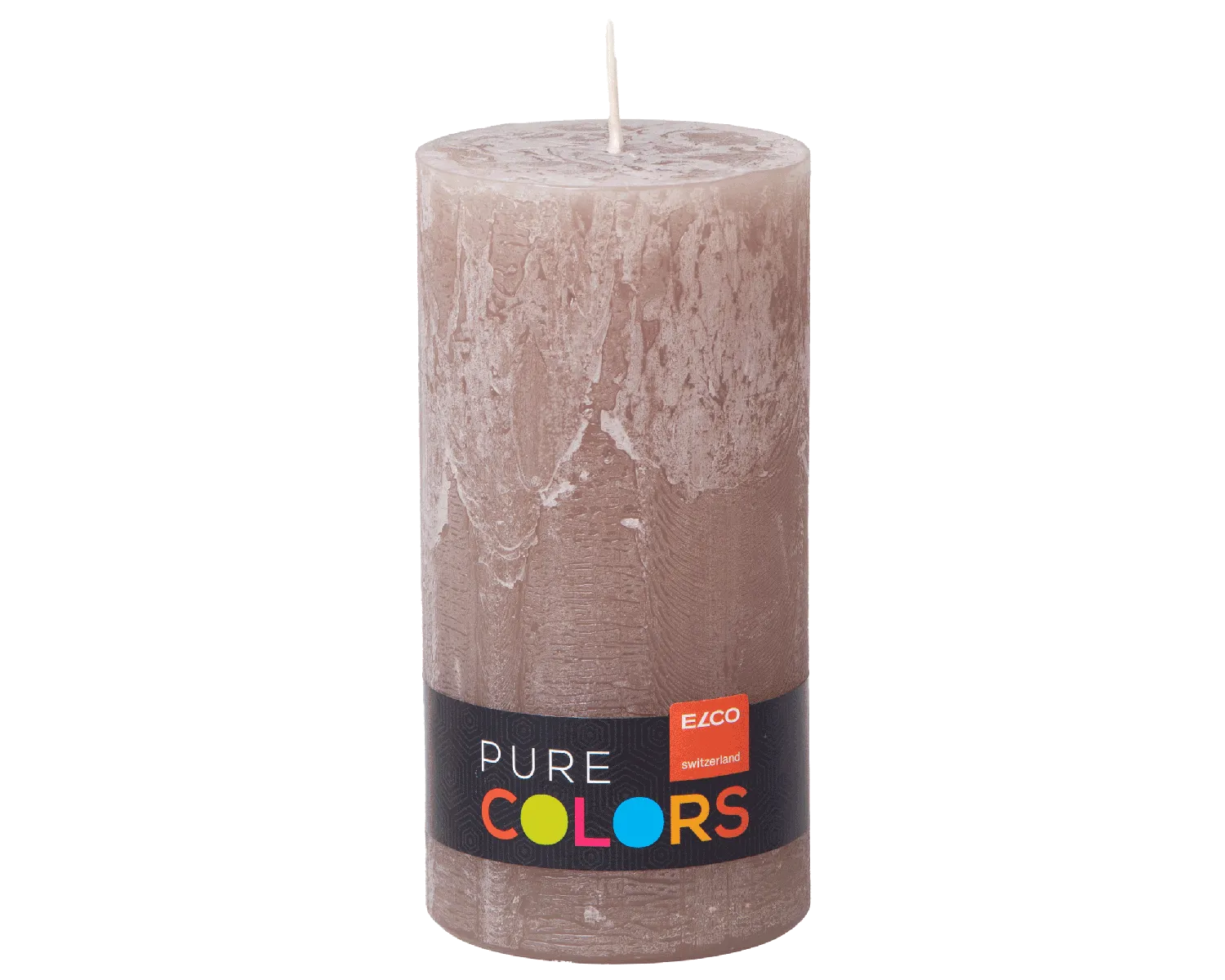 Stumpenkerze Rustic 14 x 7 cm, diverse Farben