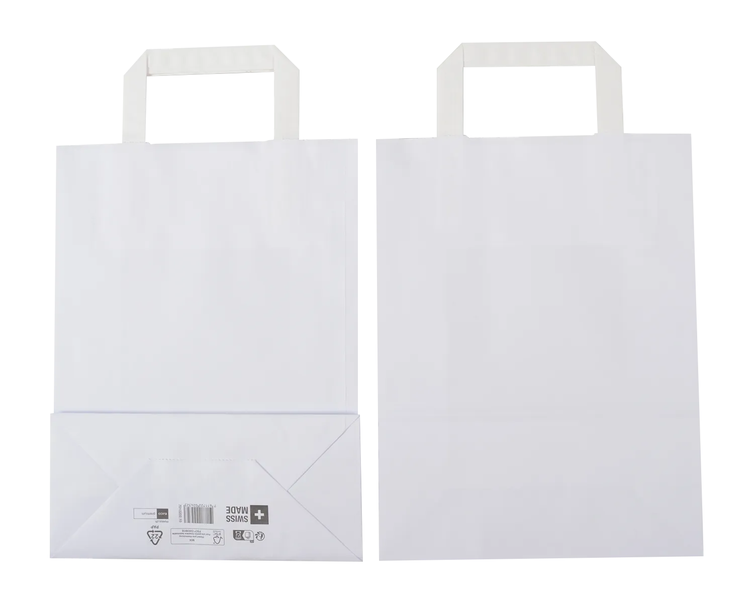 Sac en papier, ELCO Premium, 22 x 10 x 29 cm, 90g/m2, blanc