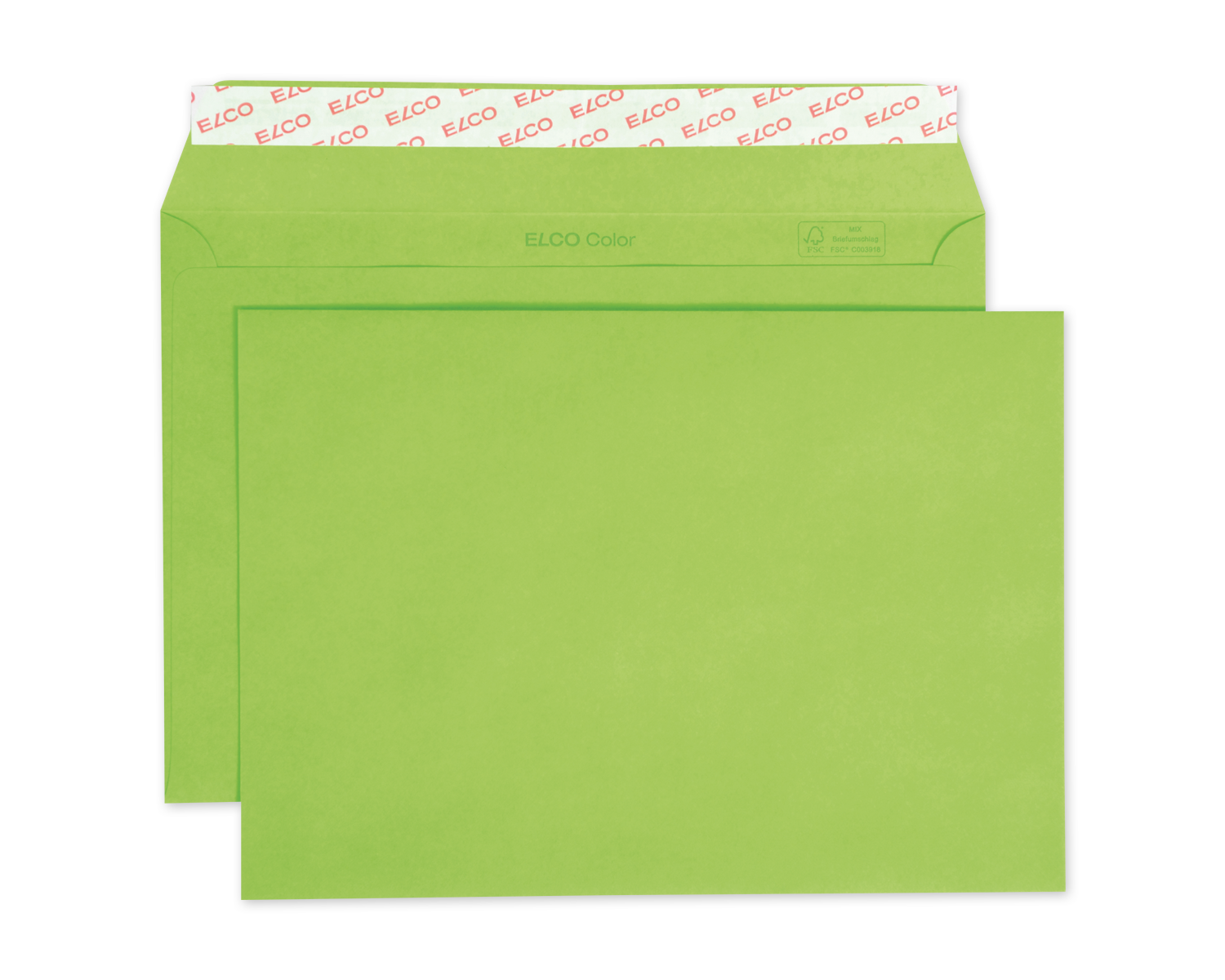 Image of Couvert, ELCO Color, C5, ohne Fenster, Haftklebeverschluss, 100g/m2, intensivgrün