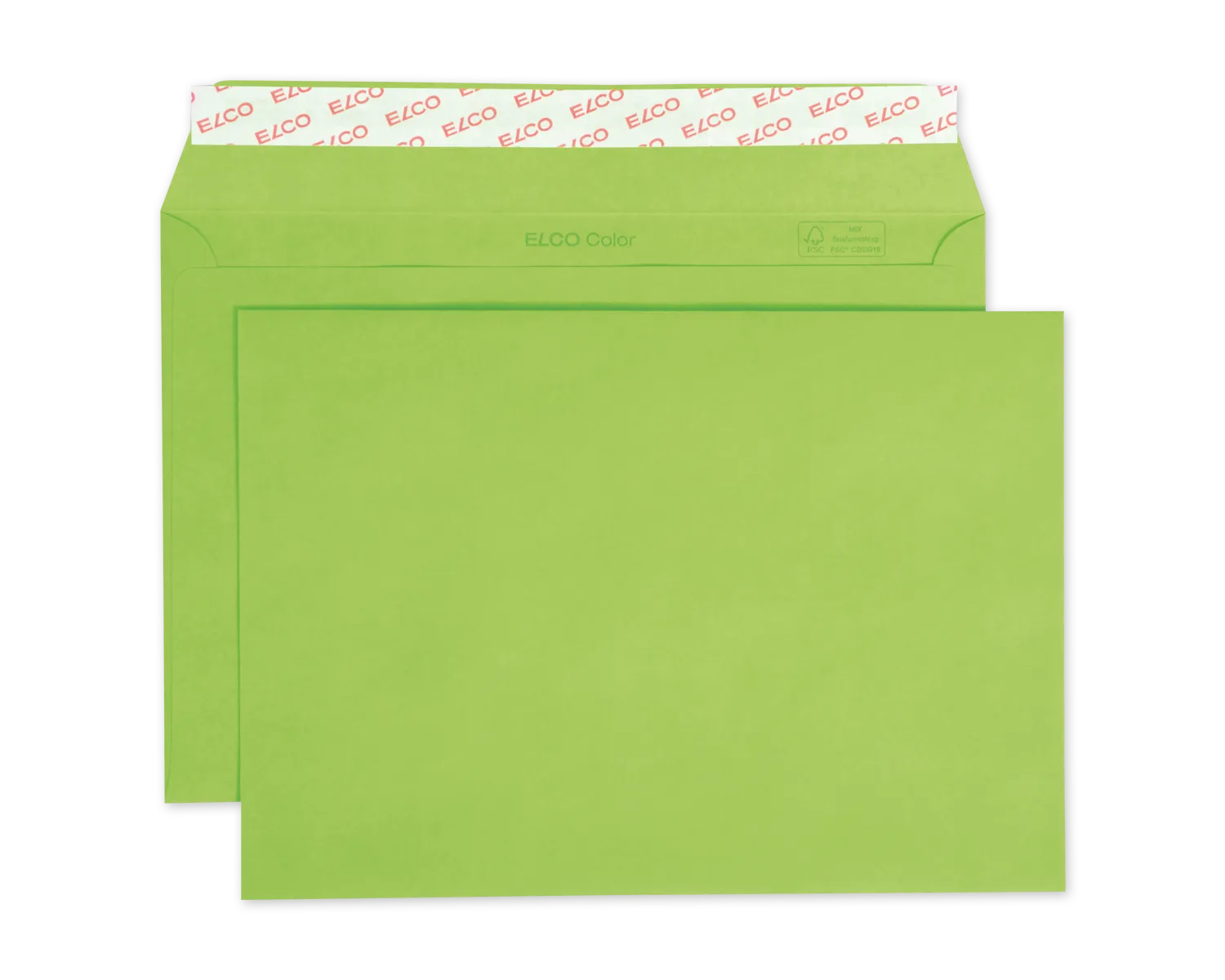 Enveloppe, ELCO Color, C5, Sans fen&ecirc;tre, Fermeture auto-adh&eacute;sive, 100g/m2, vert intense