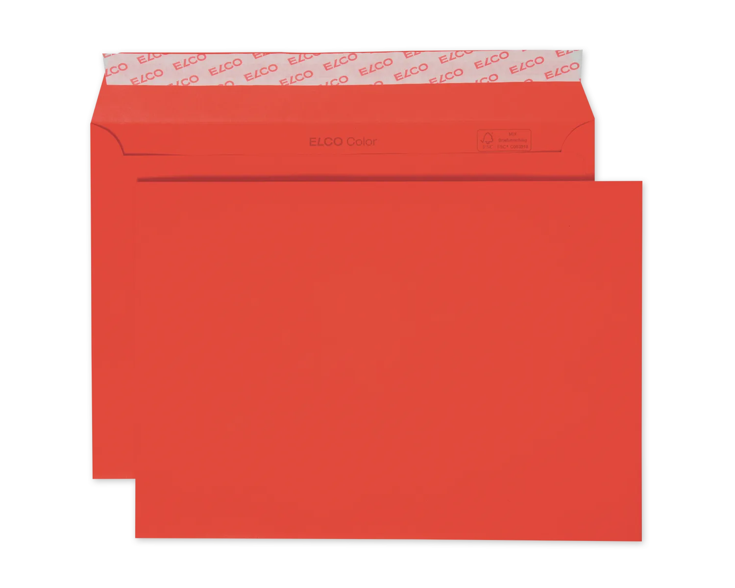 Enveloppe, ELCO Color, C5, Sans fenêtre, Fermeture auto-adhésive, 100g/m2, rouge intense
