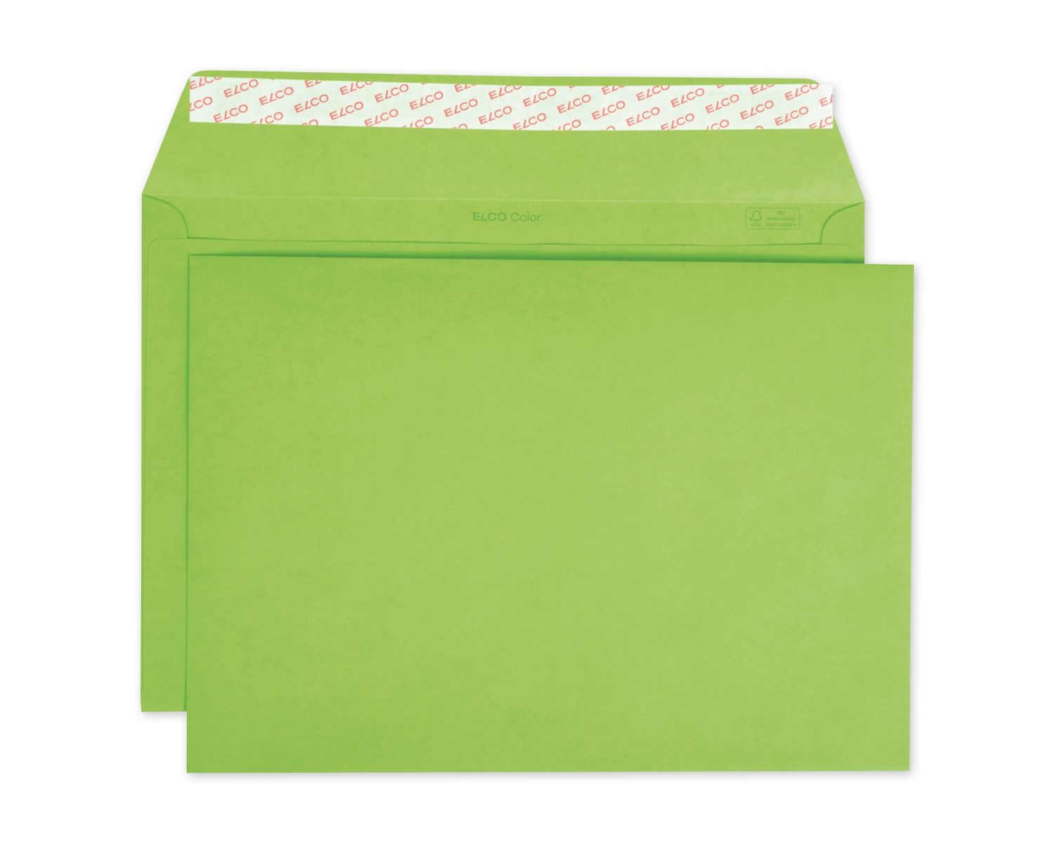 Image of Couvert, ELCO Color, C4, ohne Fenster, Haftklebeverschluss, 120g/m2, intensivgrün