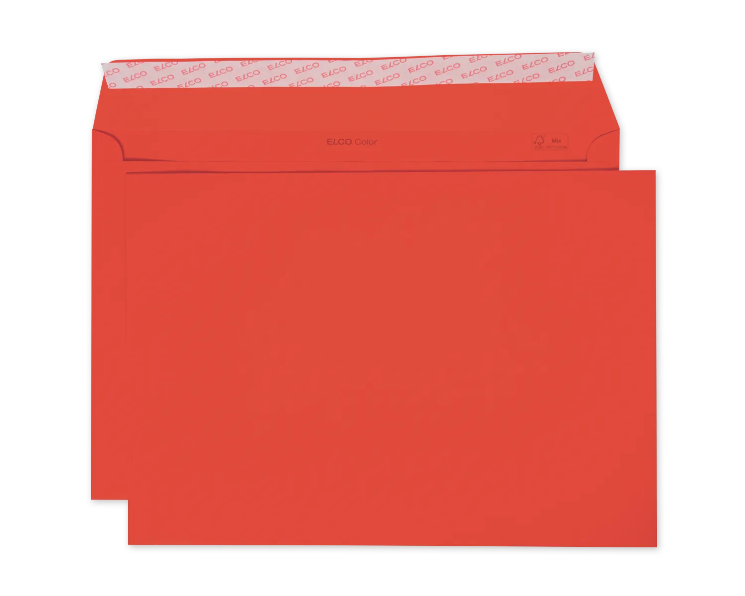 Couvert, ELCO Color, C4, ohne Fenster, Haftklebeverschluss, 120g/m2, intensivrot