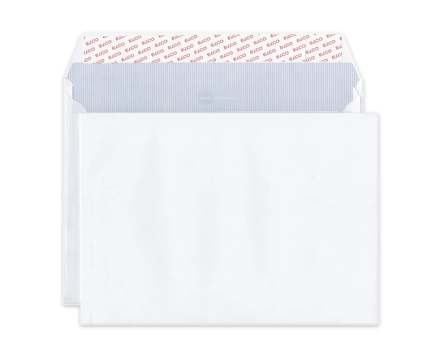 Couvert mit Seitenklappe, ELCO, B4, ohne Fenster, Haftklebeverschluss, 350g/m2, weiss