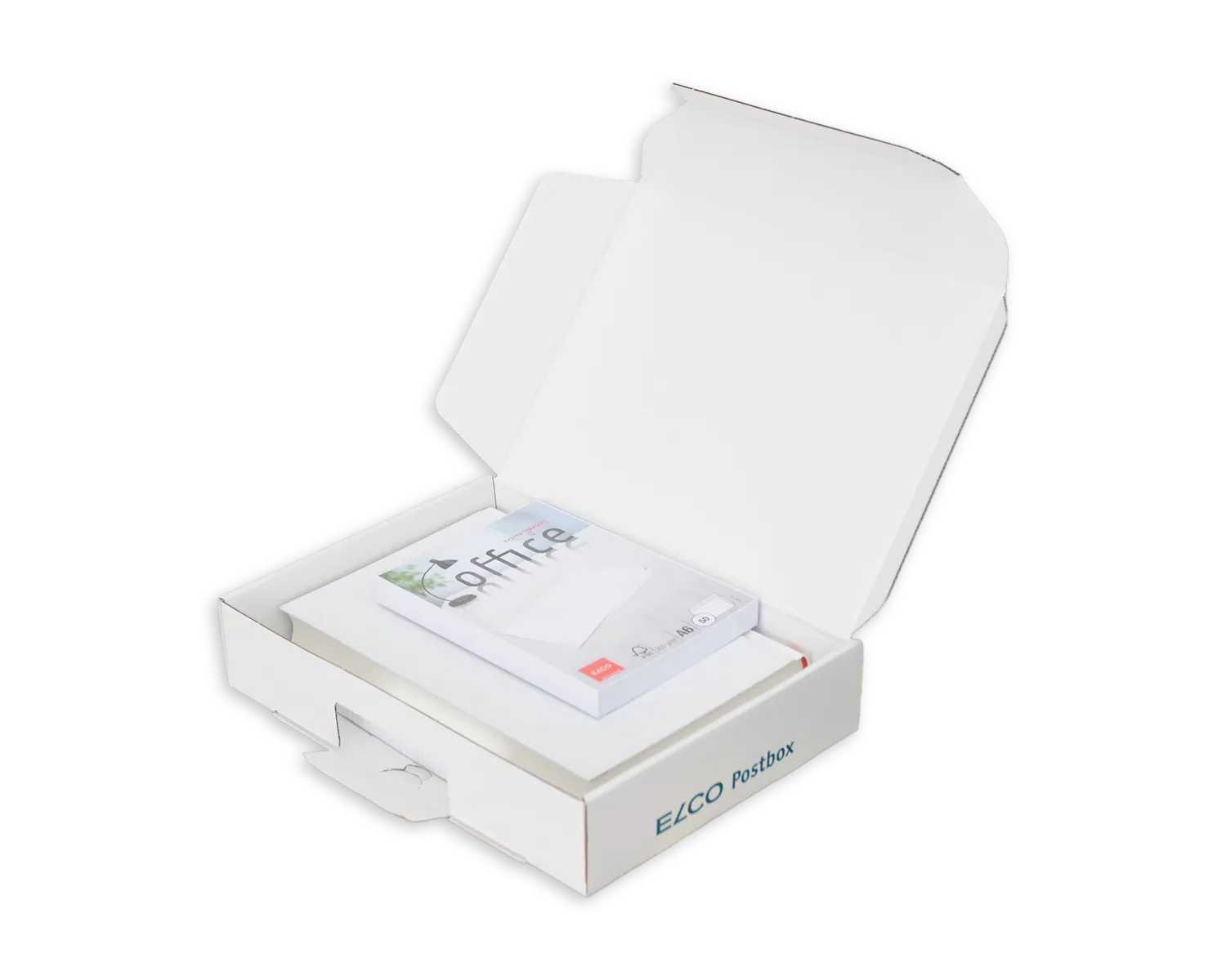 Emballage d'exp&eacute;dition, ELCO Postbox, 250 x 175 x 50 mm, Sans fen&ecirc;tre, Fermeture &agrave; embo&icirc;tement, blanc
