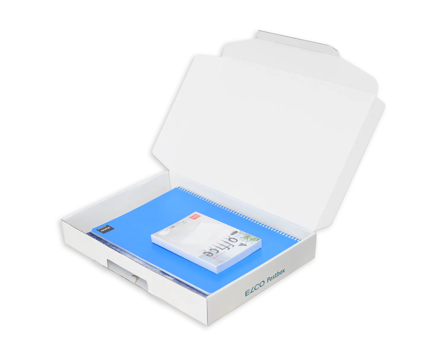 Emballage d'exp&eacute;dition, ELCO Postbox, 350 x 250 x 50 mm, Sans fen&ecirc;tre, Fermeture &agrave; embo&icirc;tement, blanc
