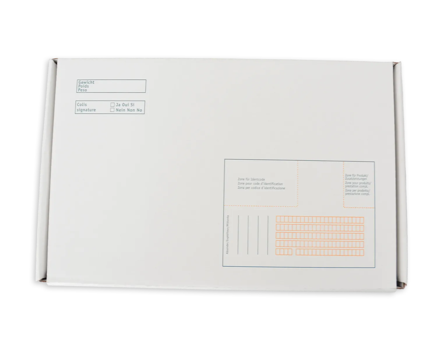 Emballage d'exp&eacute;dition, ELCO Postbox, 347 x 220 x 125 mm, Sans fen&ecirc;tre, Fermeture &agrave; embo&icirc;tement, blanc