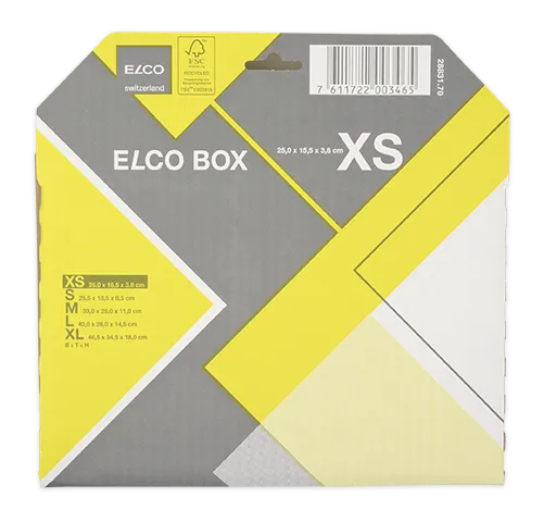 ELCO Box, XS, 250 x 155 x 38 mm, weiss/grau/gelb