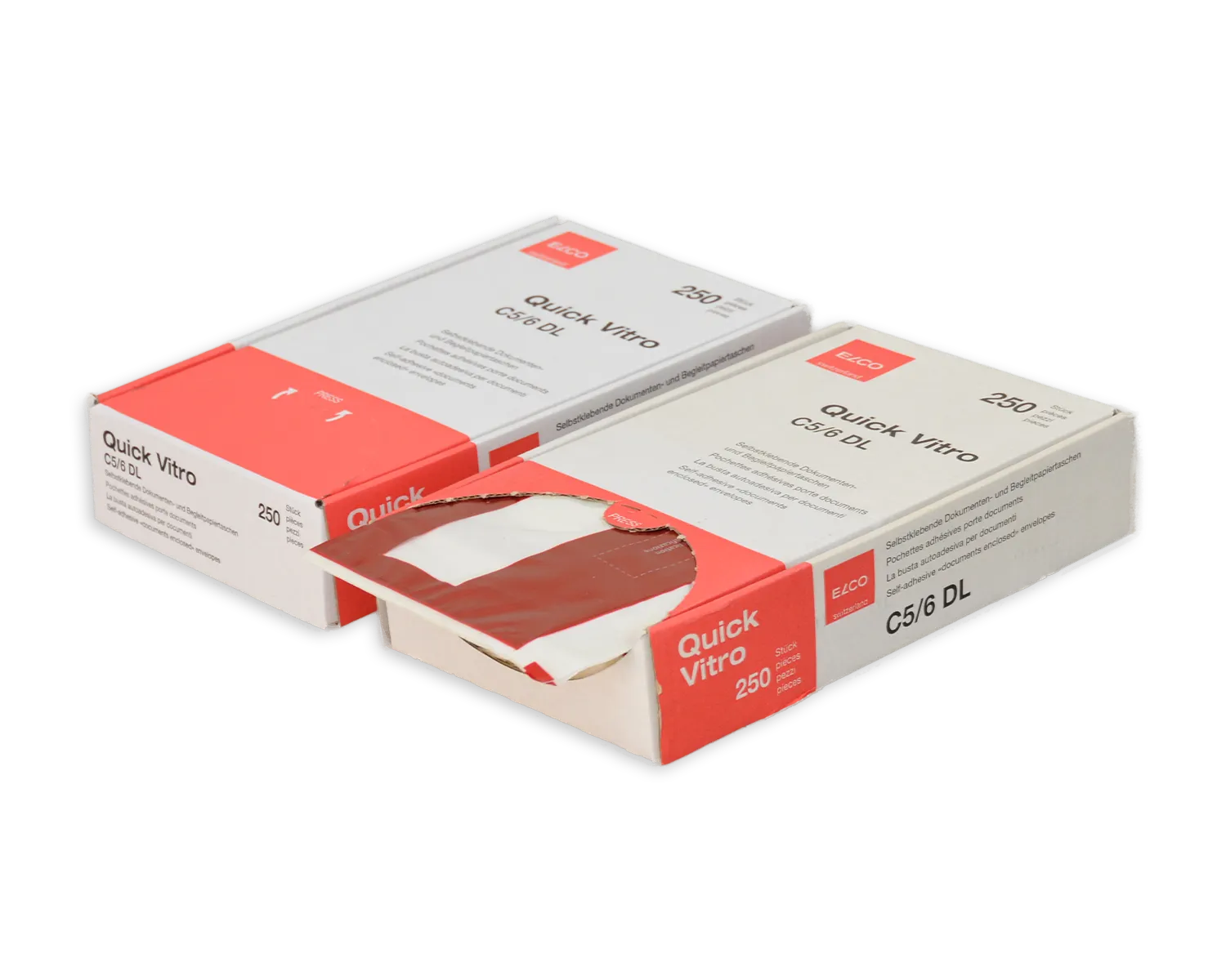 Porte-documents, ELCO Quick Vitro, C5/6, Sans fenêtre, Fermeture auto-adhésive, jaune/noir