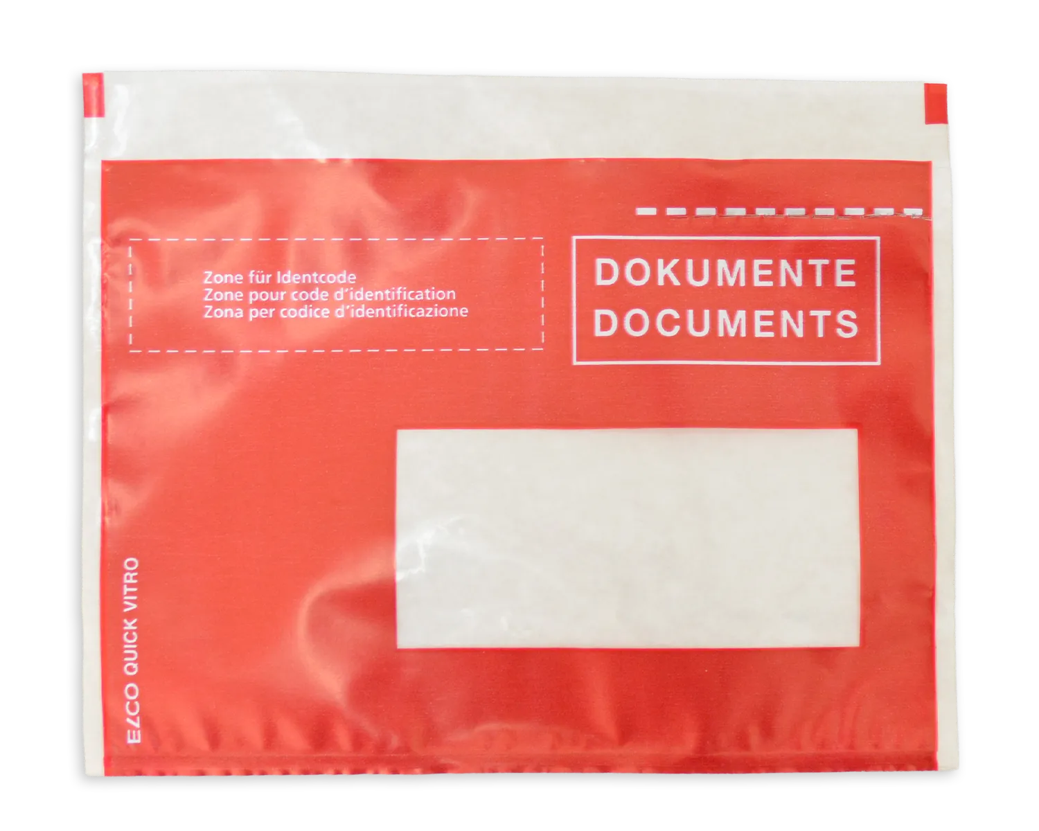 Porte-documents, ELCO Quick Vitro, C6, Fenêtre recto droite, Fermeture auto-adhésive, rouge