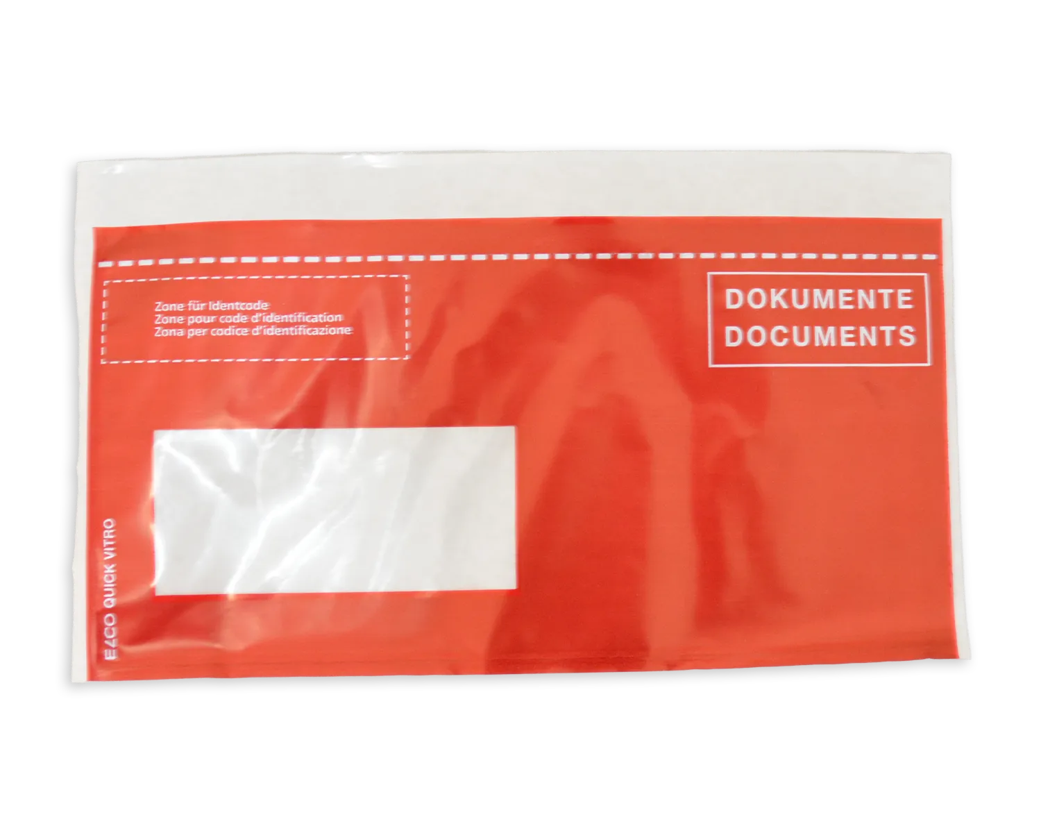 Porte-documents, ELCO Quick Vitro, C5/6, Fen&ecirc;tre recto gauche, Fermeture auto-adh&eacute;sive, rouge