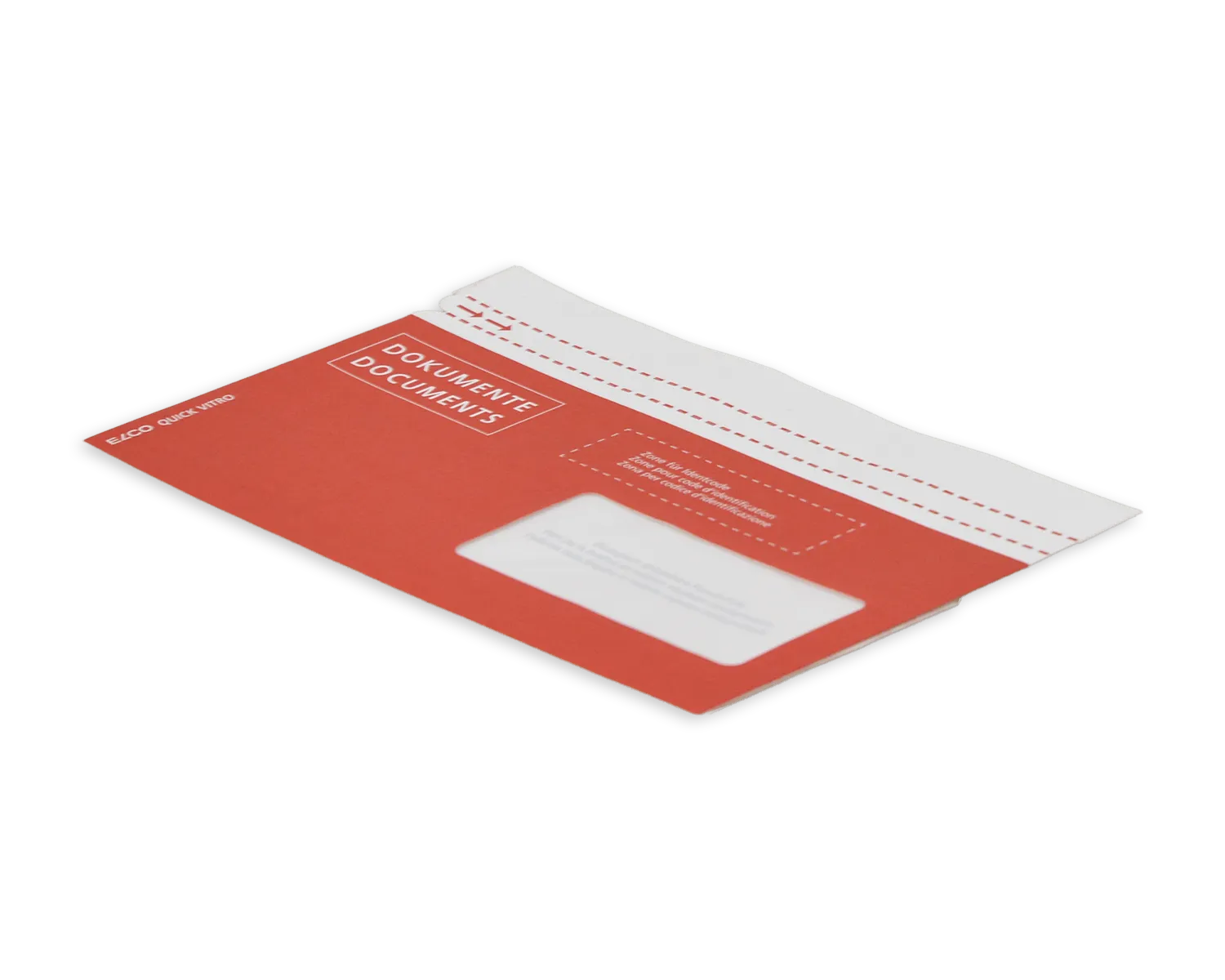 Porte-documents, ELCO Quick Vitro, C5/6, Fen&ecirc;tre recto droite, Fermeture auto-adh&eacute;sive, 110g/m2, rouge