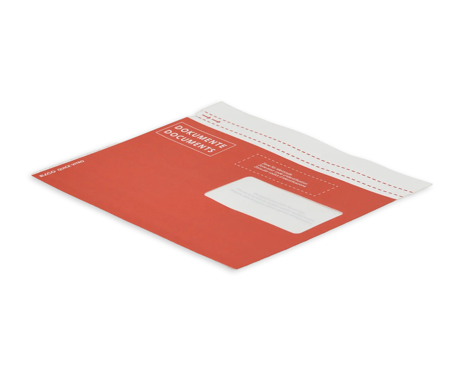 ELCO Quick Vitro, C5, Fenster Vorderseite rechts, Haftklebeverschluss, 110g/m2, rot