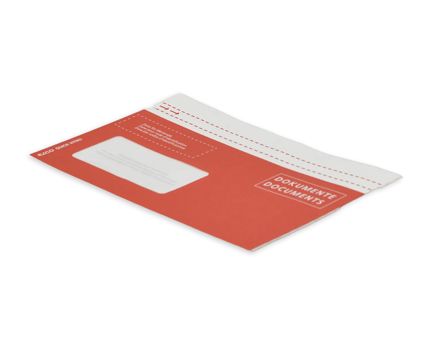 Porte-documents, ELCO Quick Vitro, C5/6, Fenêtre recto gauche, Fermeture auto-adhésive, 110g/m2, rouge