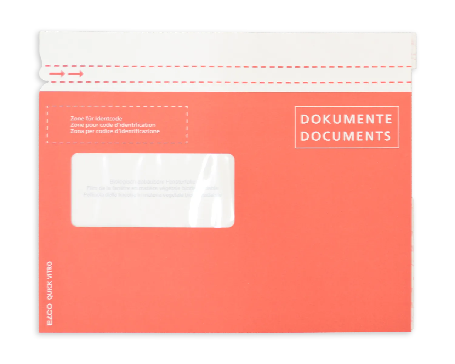 ELCO Quick Vitro, C5, Fenster Vorderseite links, Haftklebeverschluss, 110g/m2, rot