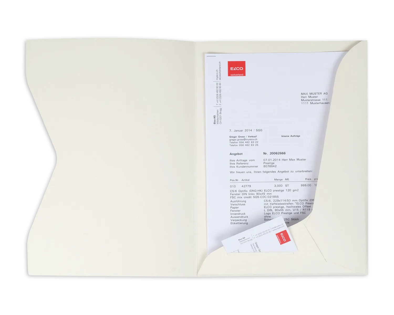 Offertmappe, ELCO Ordo Prestige, 270g/m2, ivory