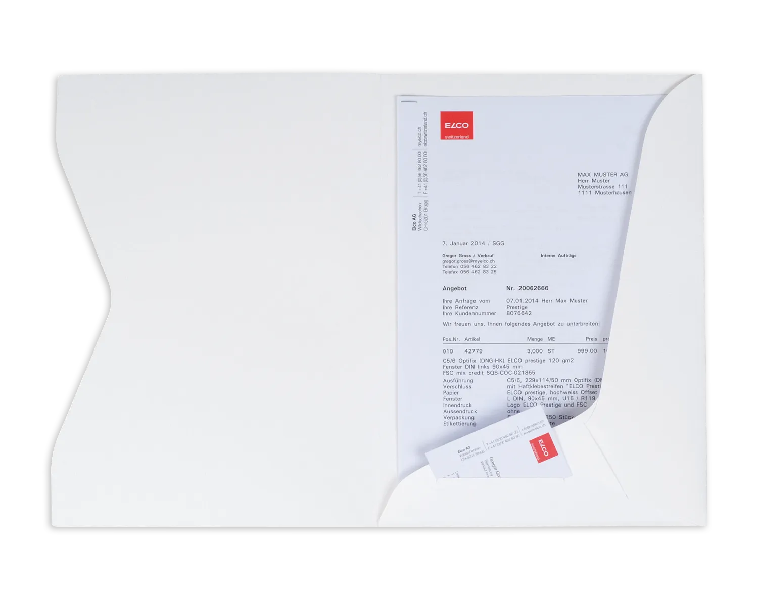 Offertmappe, ELCO Ordo Prestige, 270g/m2, weiss