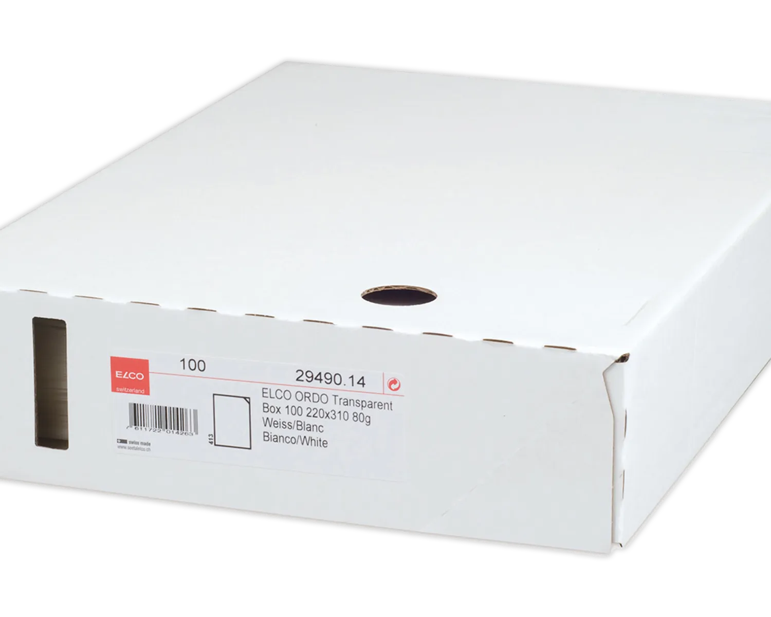 Organisationsmappe, ELCO Ordo Transparent, 220 x 310 mm, 80g/m2, weiss