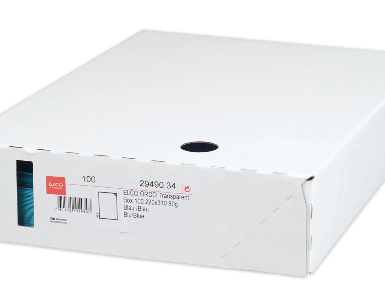 Organisationsmappe, ELCO Ordo Transparent, 220 x 310 mm, 80g/m2, blau