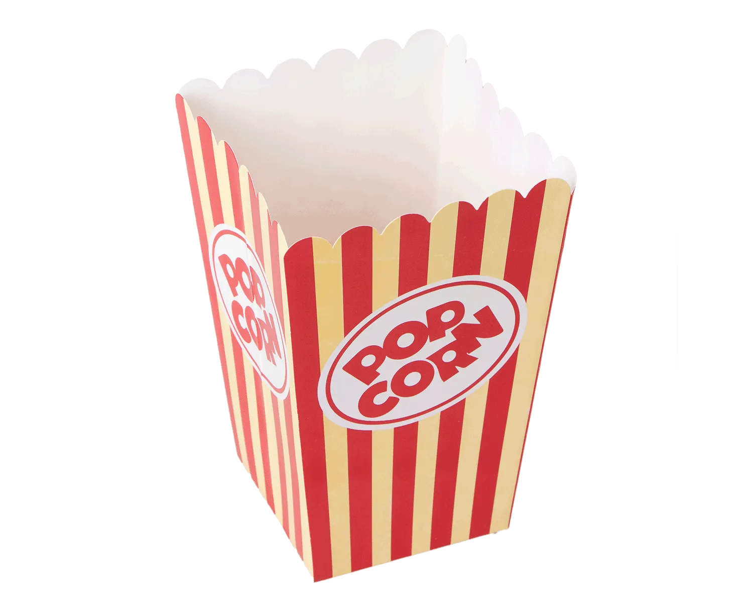 Popcorn-Becher aus Karton 10x10x16cm - 6er Pack