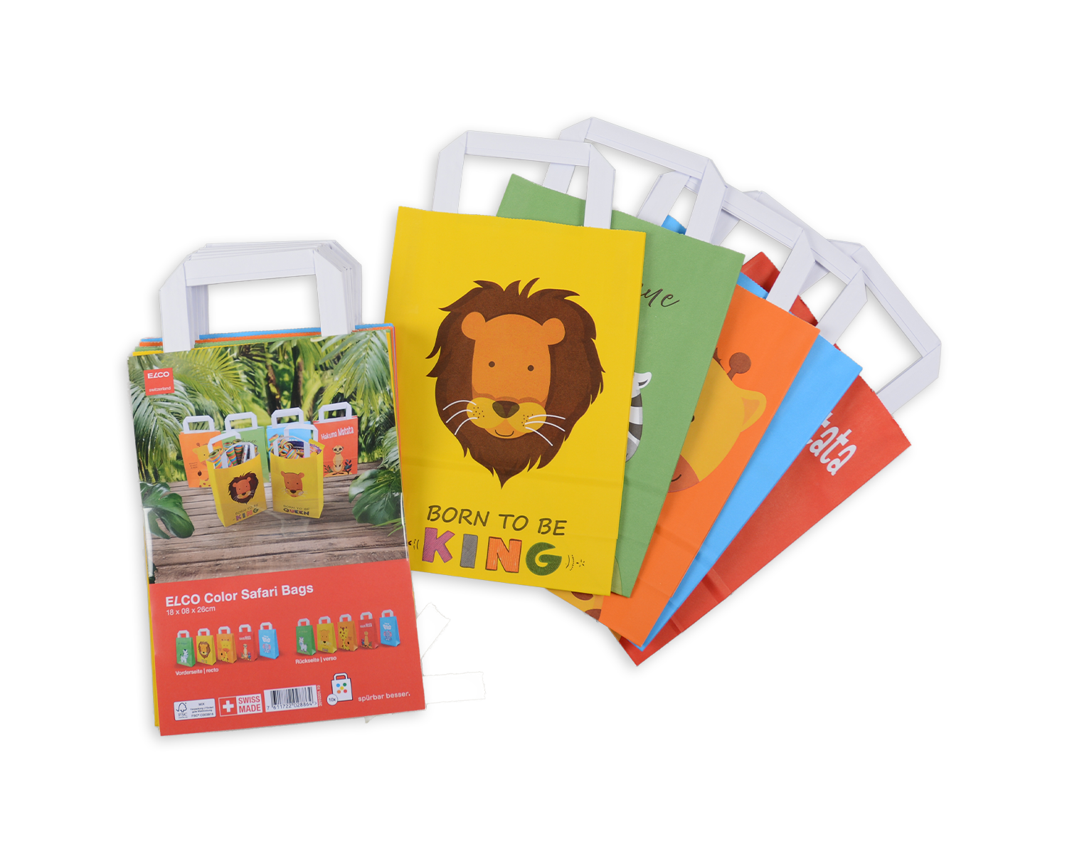 Image of Papiertragetasche, ELCO Color, 18 x 8 x 26 cm, 90g/m2, Geschenktaschen Set