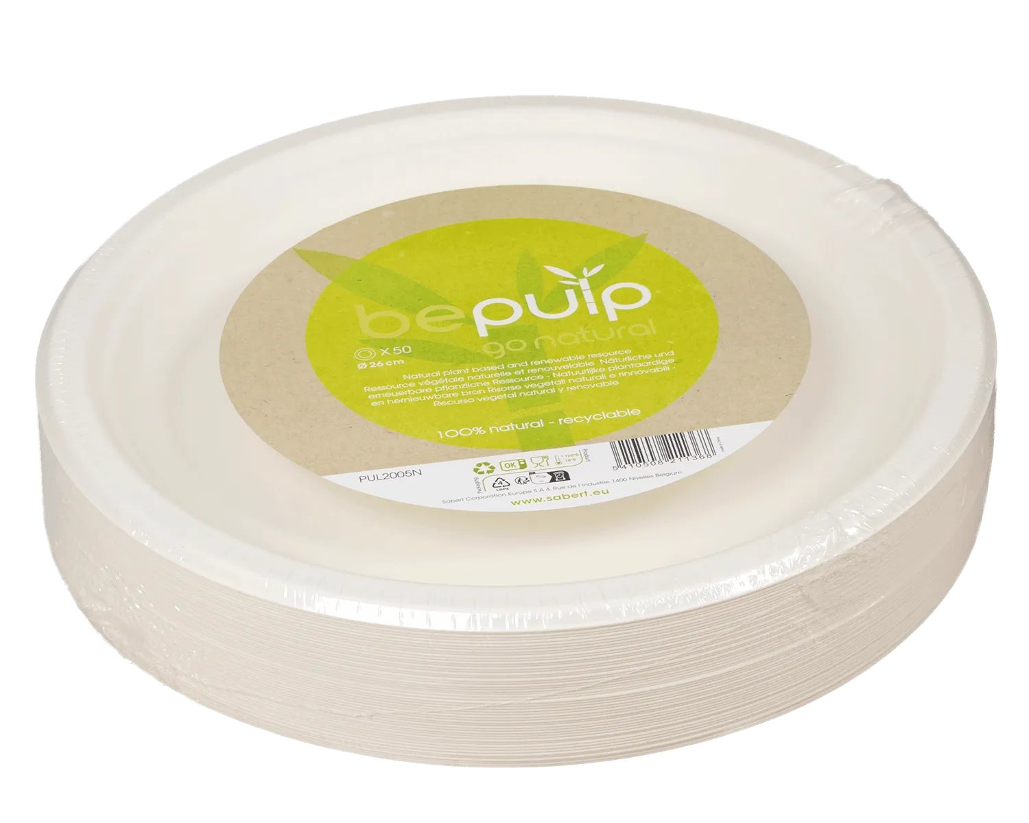 Bio Teller kompostierbar, rund &oslash;26 cm - 50er Pack